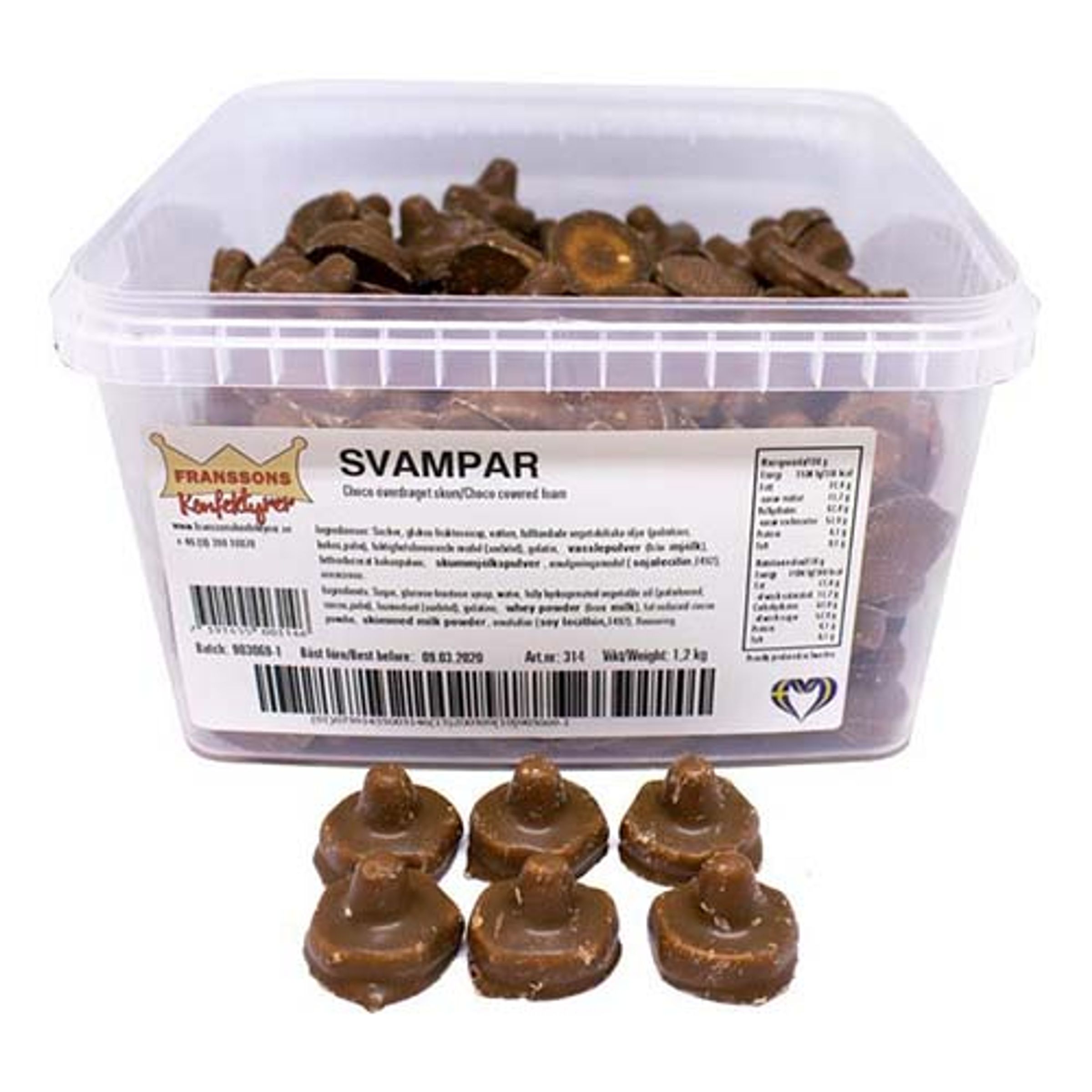 Chokladsvamp Storpack - 1,2 kg | Hem - Godis & Läsk - Godis - Choklad | Maskeradspecialisten