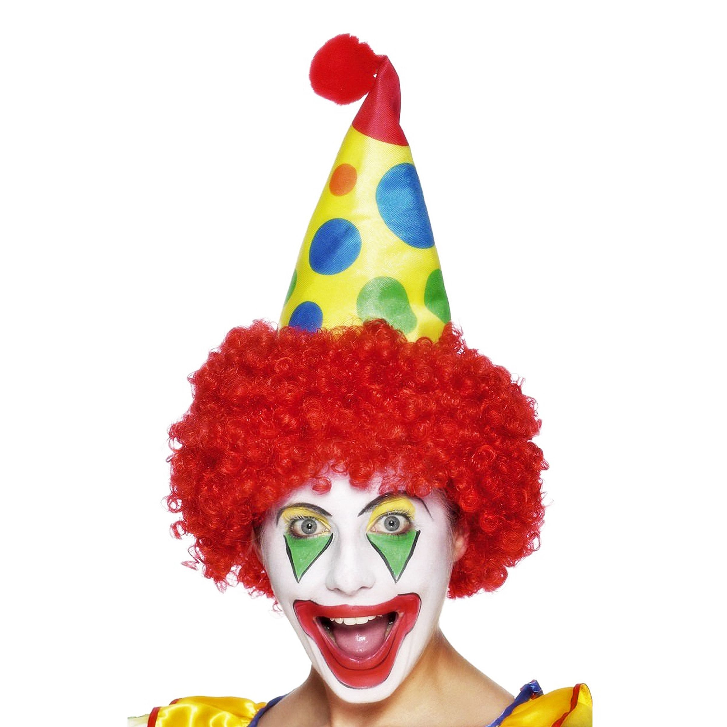 Clownhatt med Peruk - One size