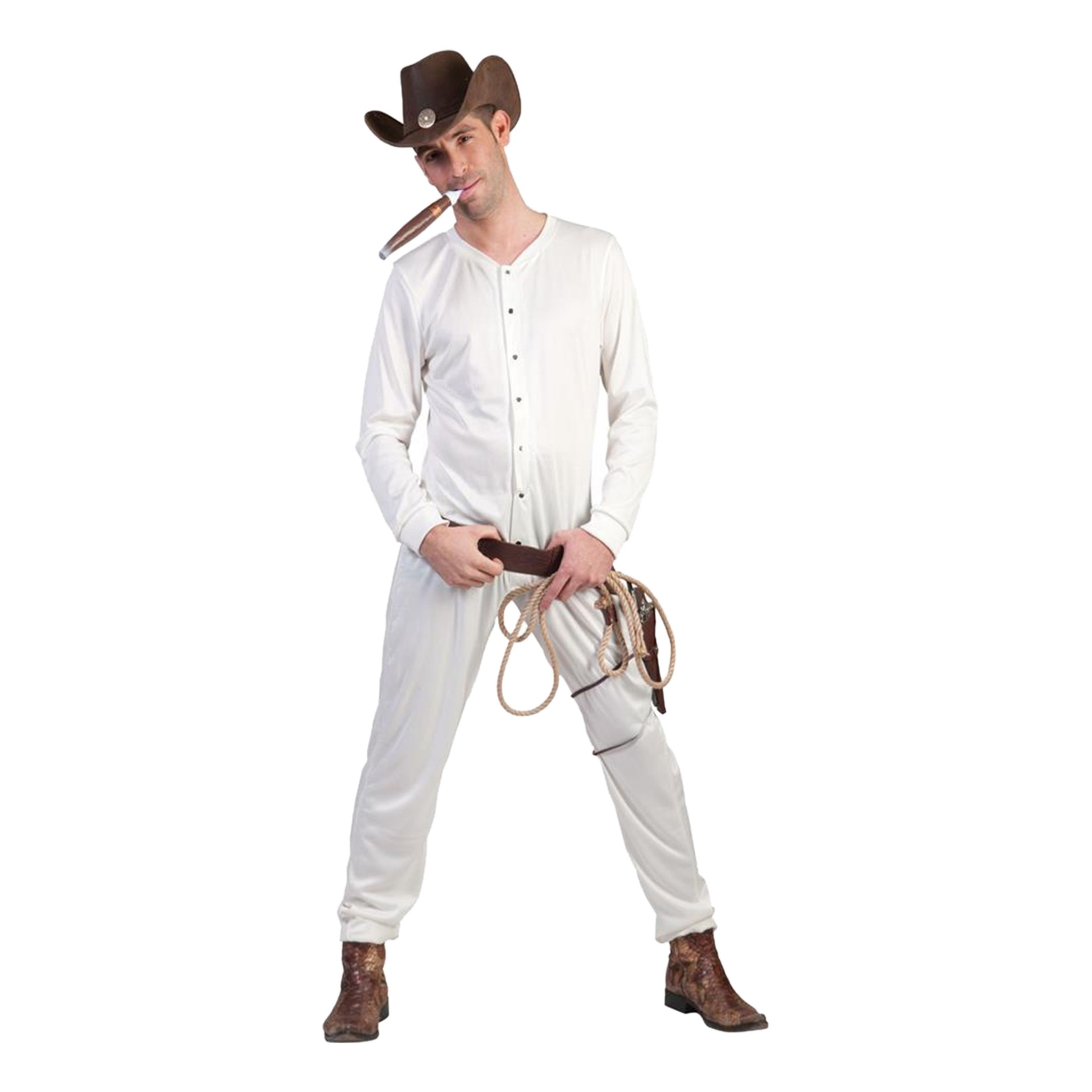 Cowboy Underställ Vit Maskeraddräkt - Small | Hem - Maskerad - Maskeraddräkter - Herrdräkter | Maskeradspecialisten