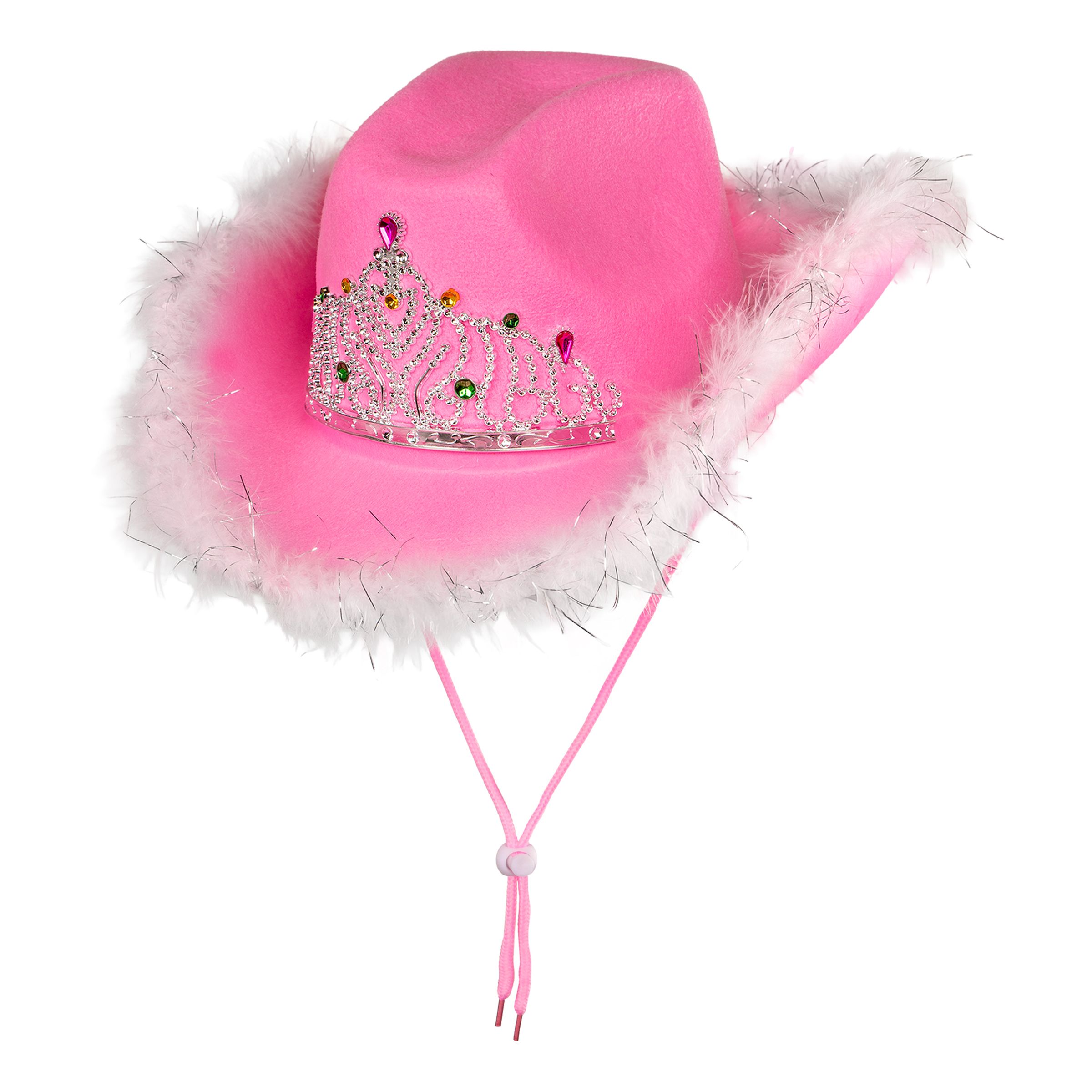 Cowboyhat Lyserød med Plys - One size