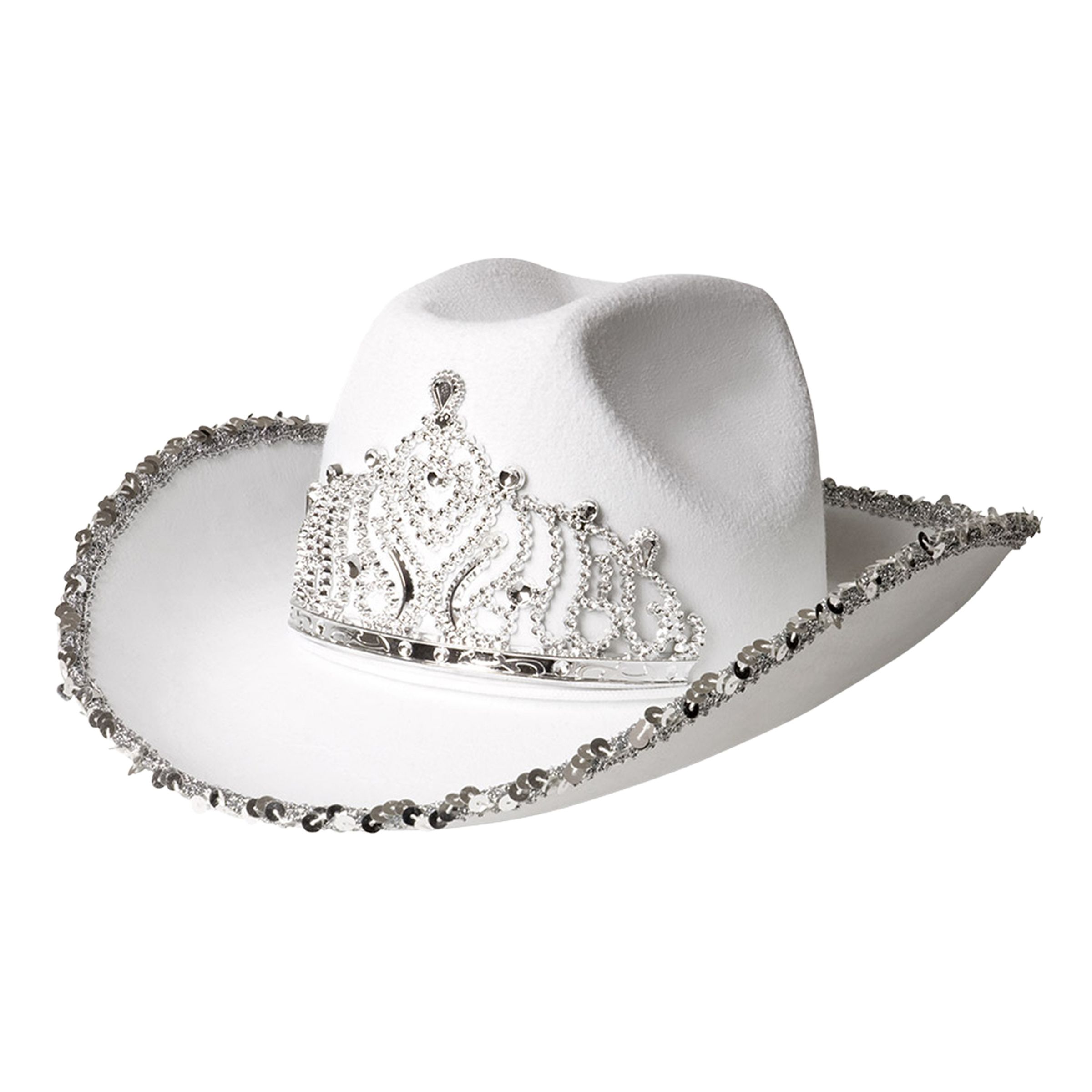 Cowboyhatt Med Strass Vit