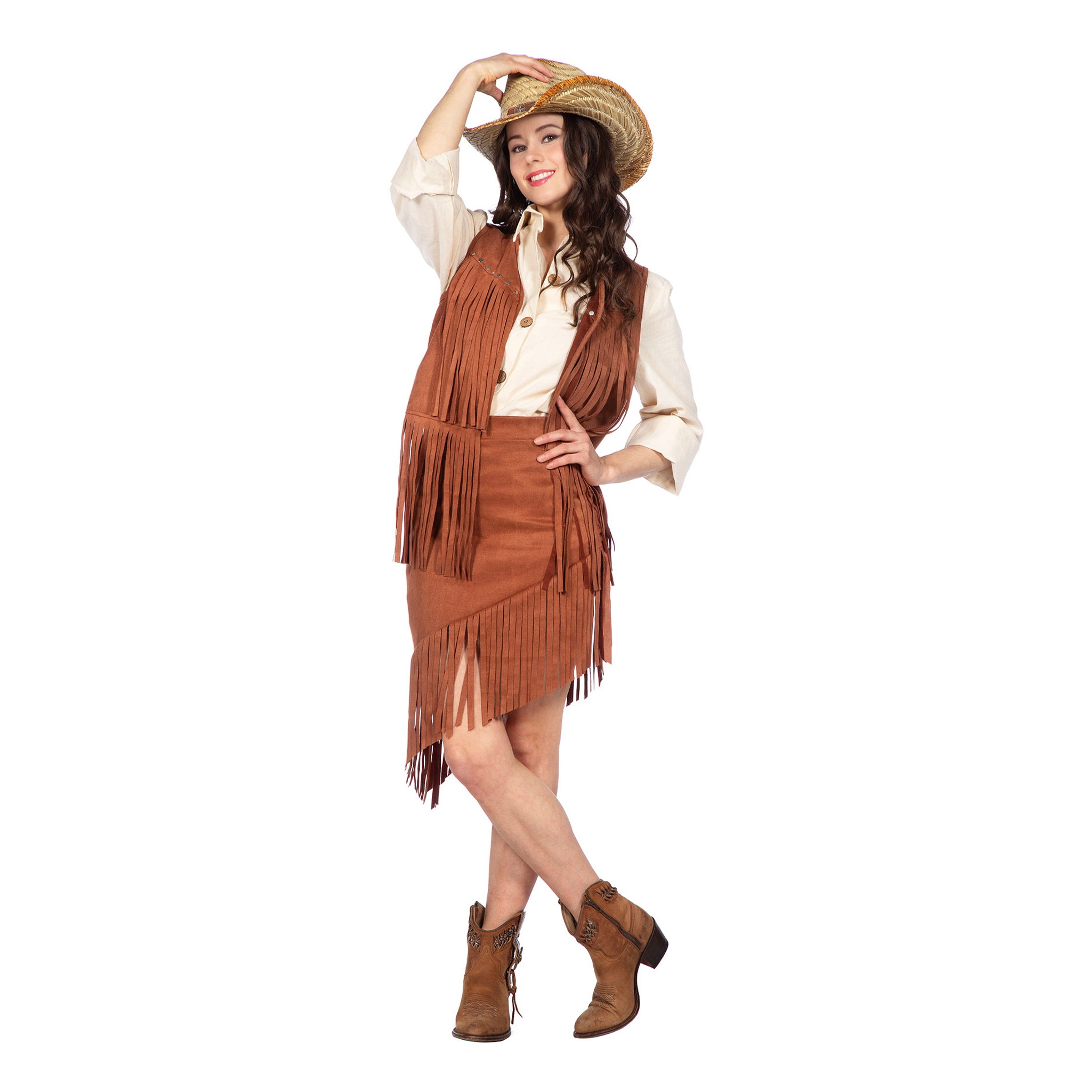 Cowgirl Brun Maskeraddräkt - X-Large | Hem - Maskerad - Maskeraddräkter - Damdräkter | Pryloteket