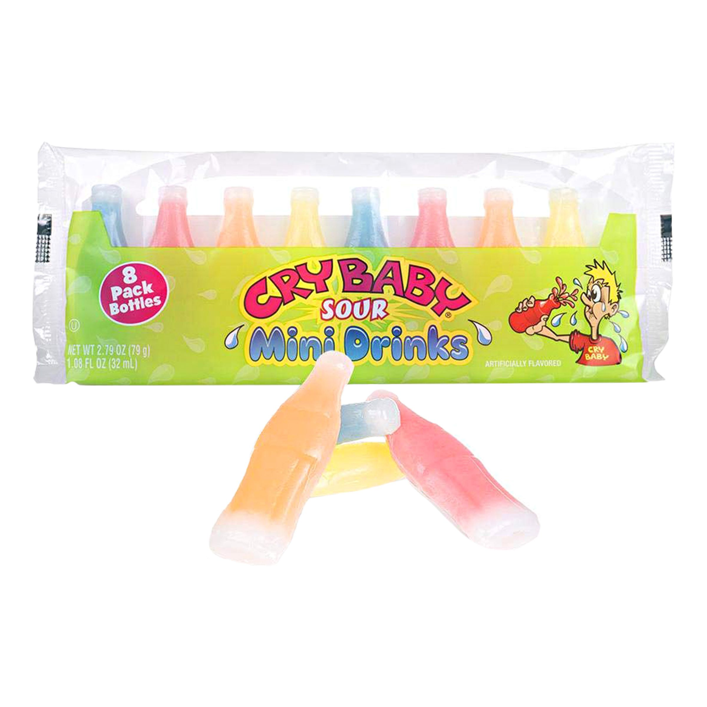 Cry Baby Sour Mini Drinks - 8 x 79 g | Hem - Godis & Läsk - Godis - Surt Godis | Maskeradspecialisten