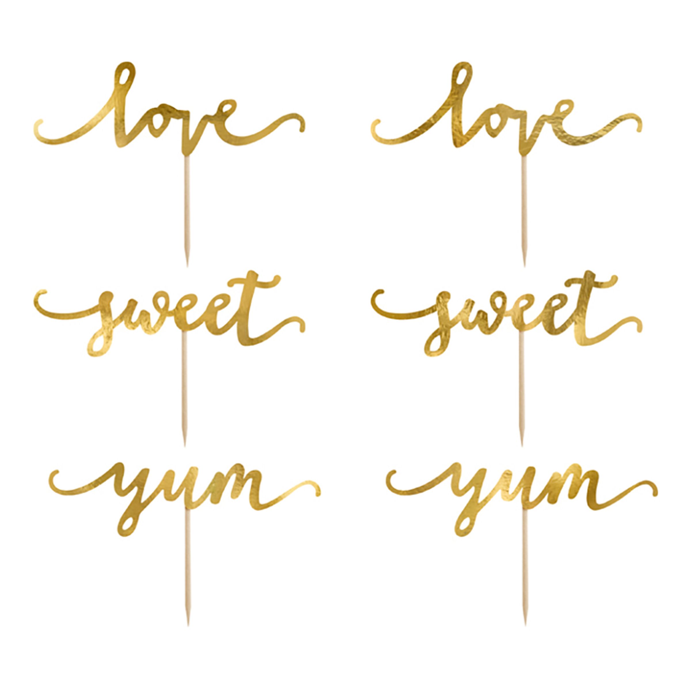 Cupcake Toppers Love - 6-pak