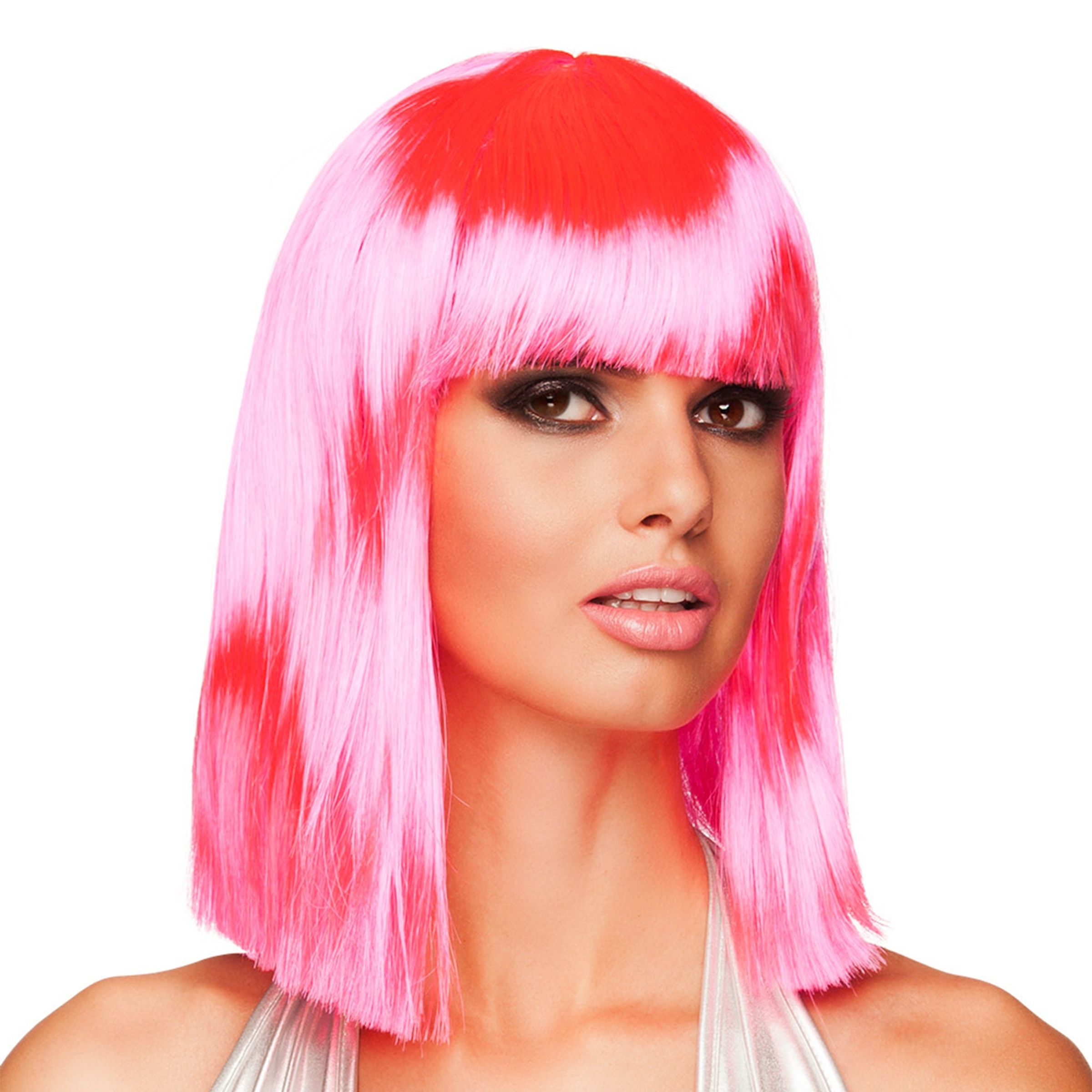 Dance Neon Rosa Peruk - One size