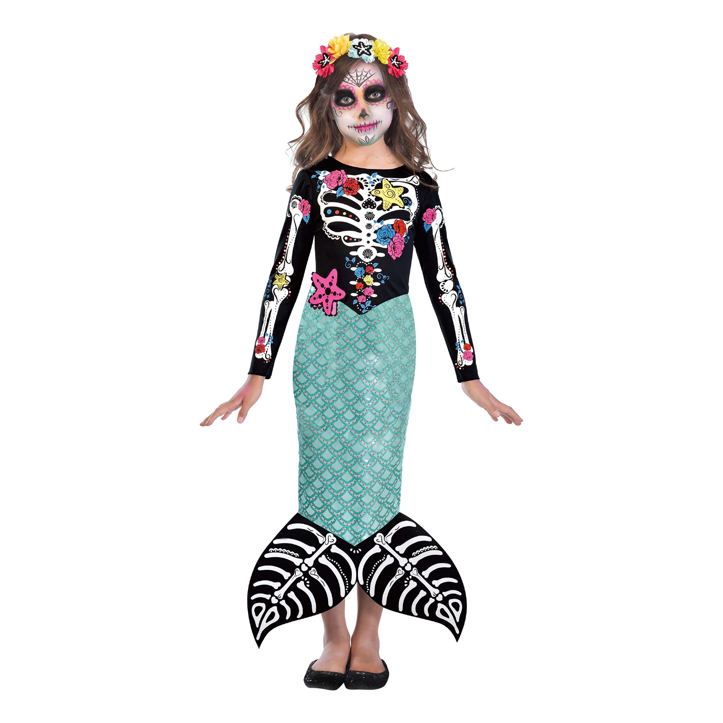 Day of the Dead Havfrue Børnekostume - Medium