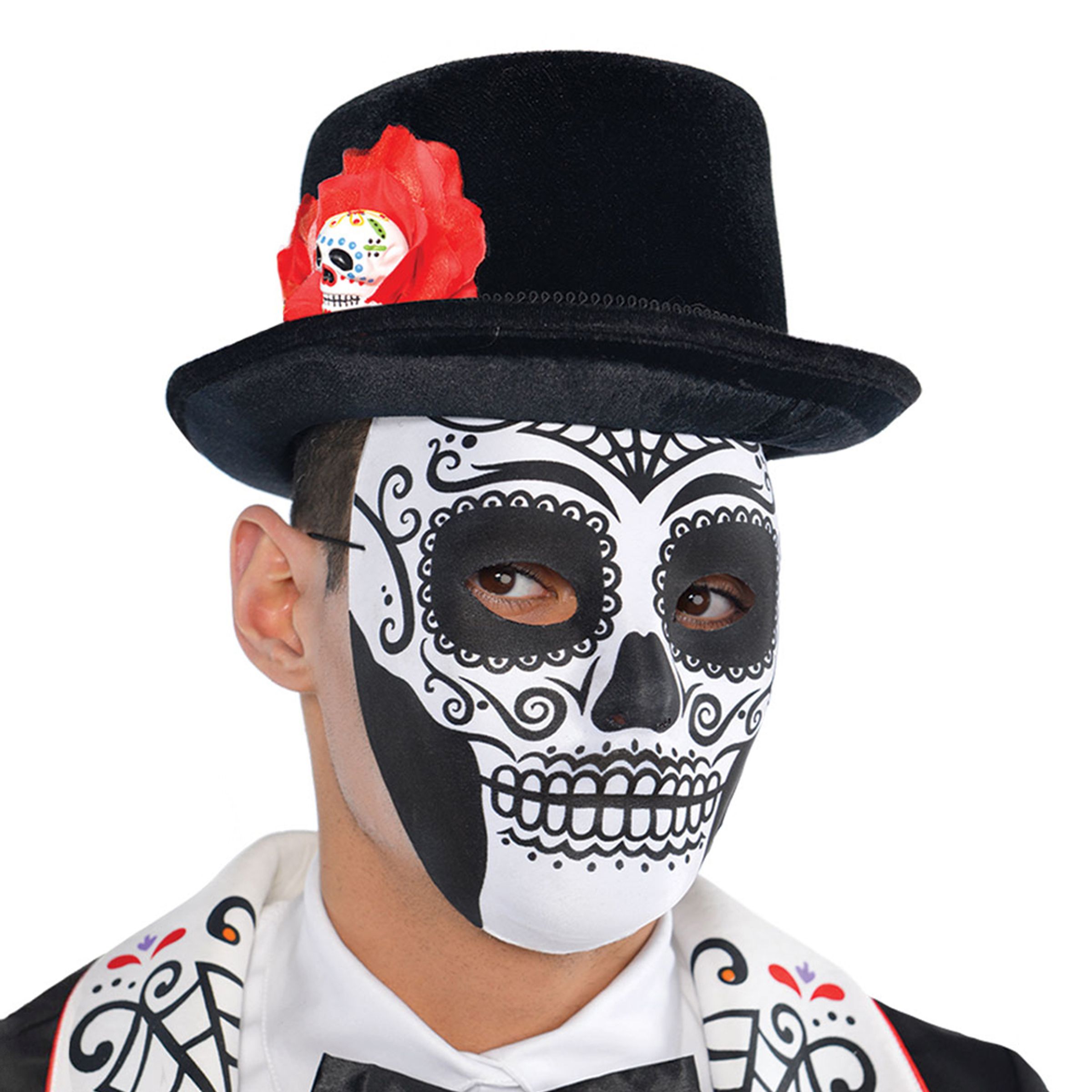 Day of the Dead Sort/Hvid Maske - One size