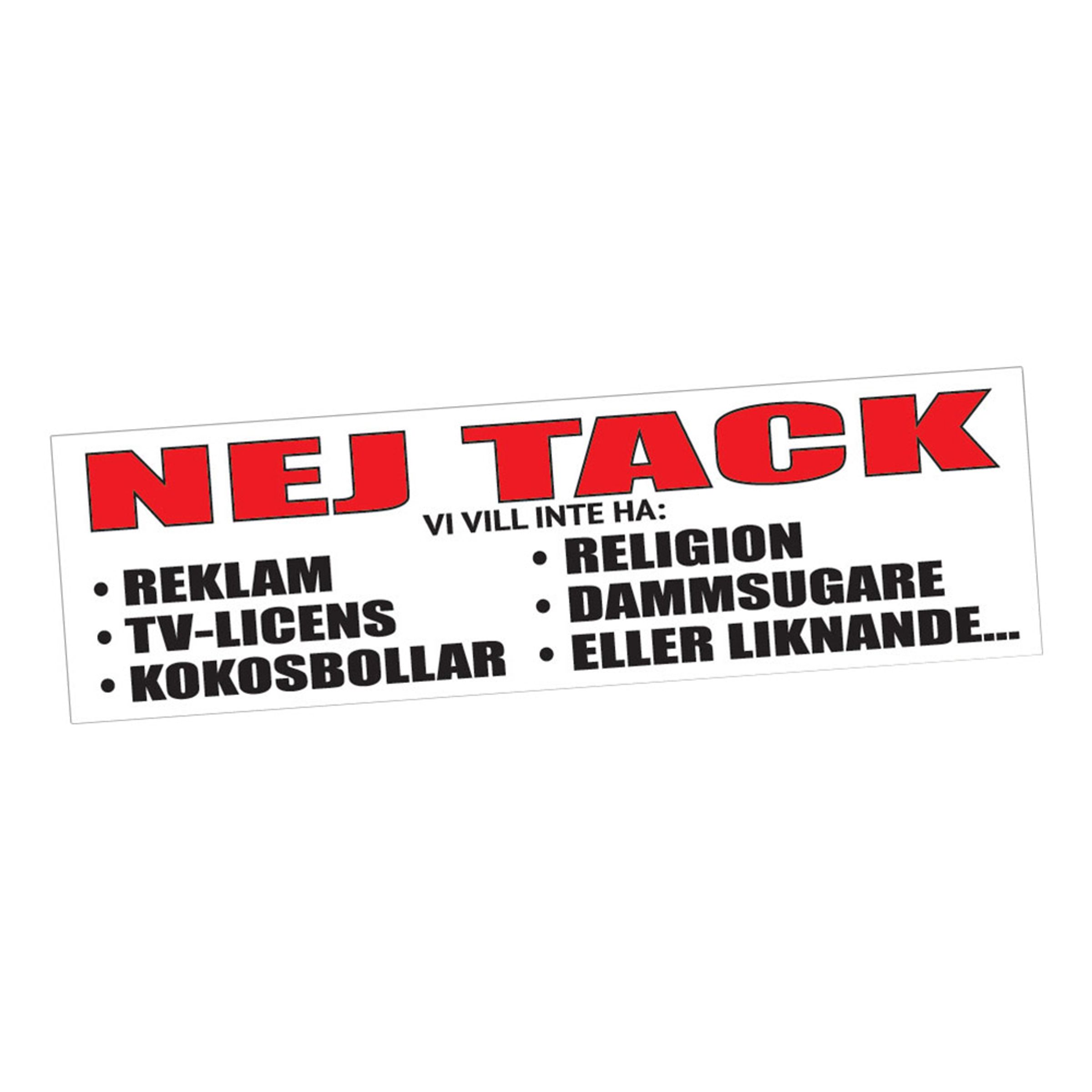 Klistermærke NEJ TACK! Ingen Reklam