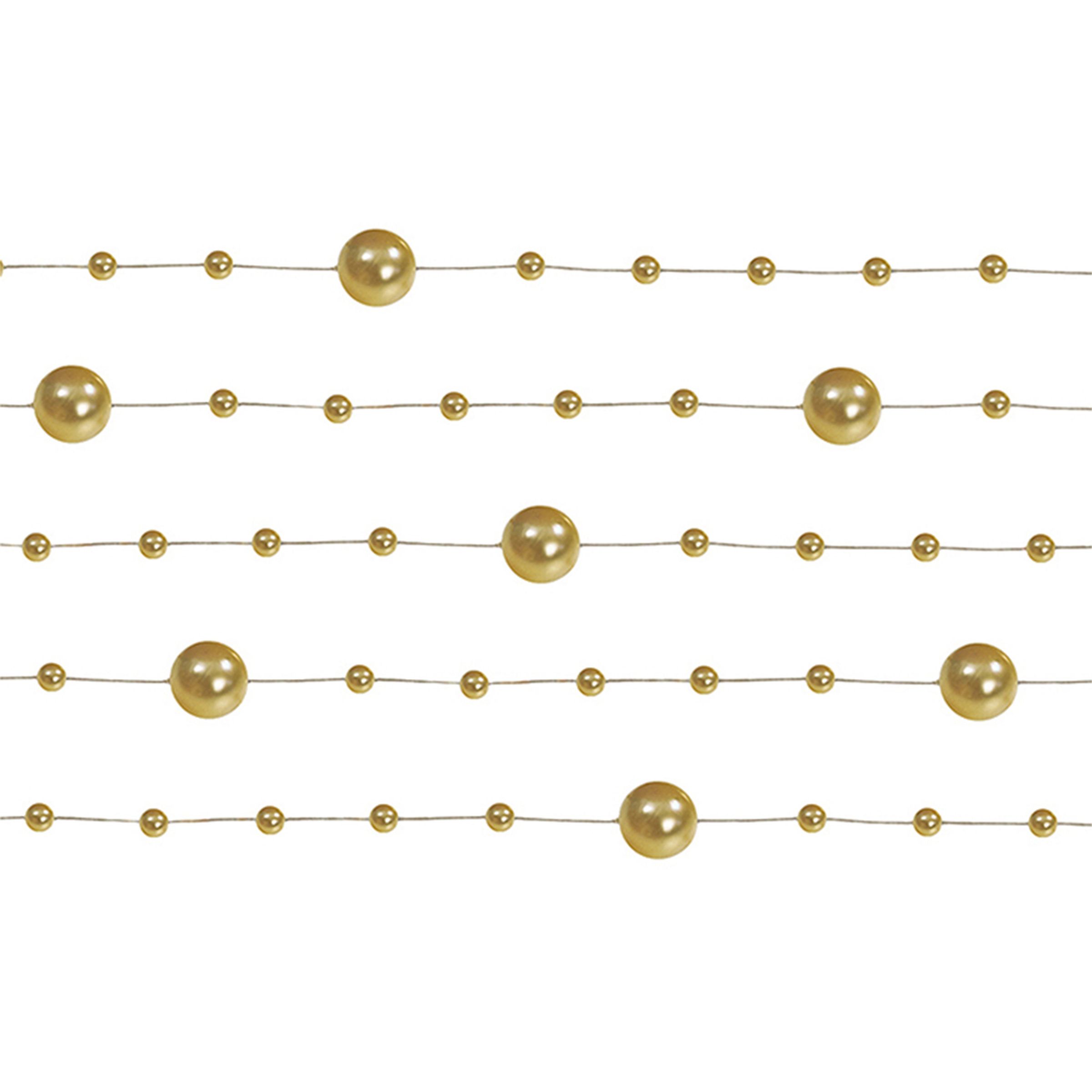 Pärlgirlang Guld - 5-pack | Hem - Festartiklar - Festdekoration - Girlanger | Pryloteket