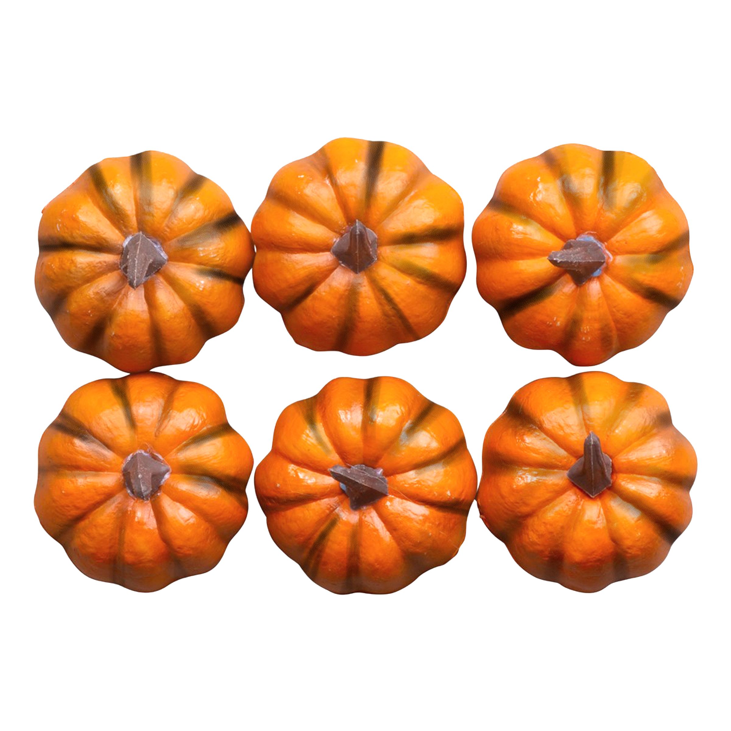 Dekorationspumpor Halloween - 6-pack | Hem - Teman - Färger - Orange | Pryloteket