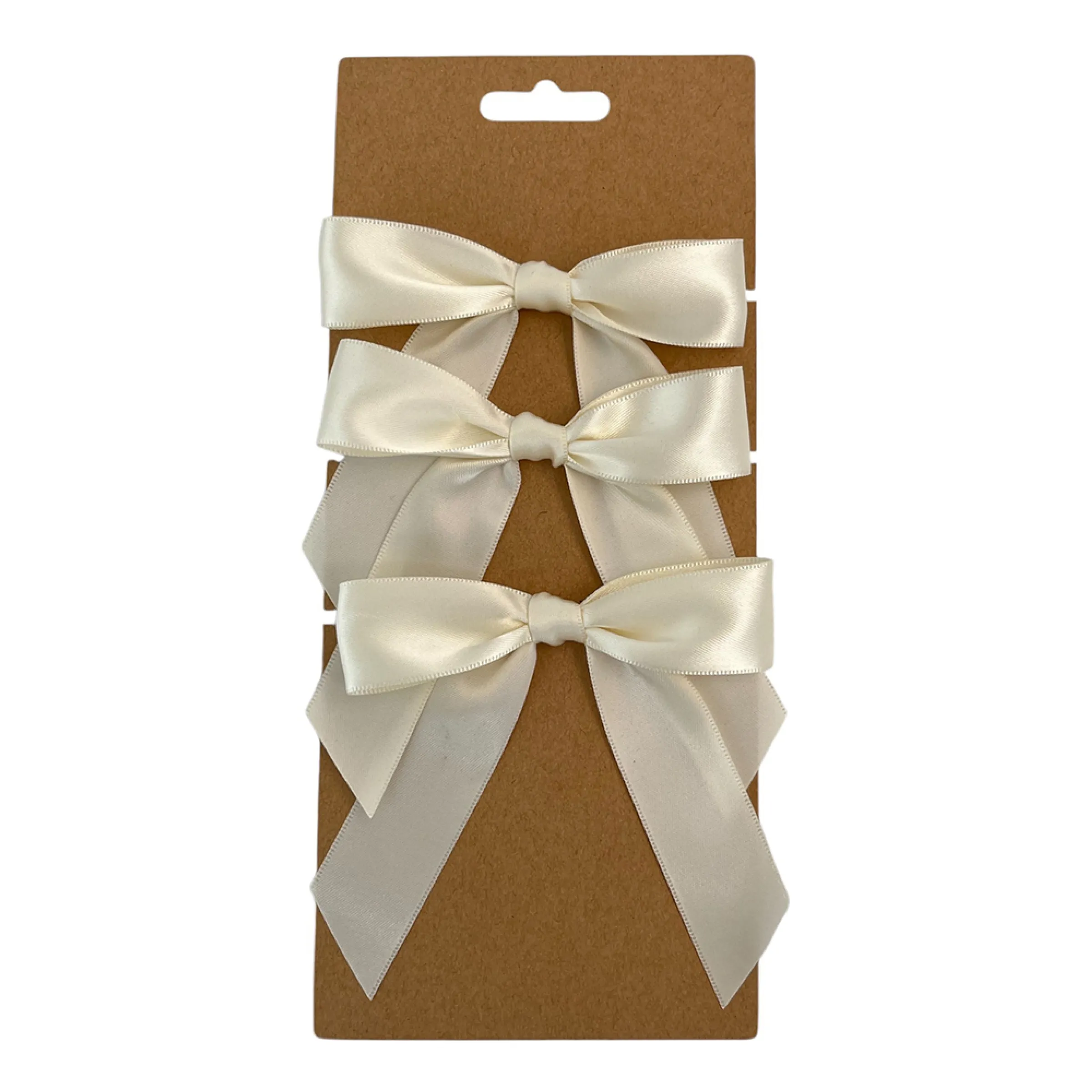 Dekorationsrosetter i Satin Cream - 3-pack