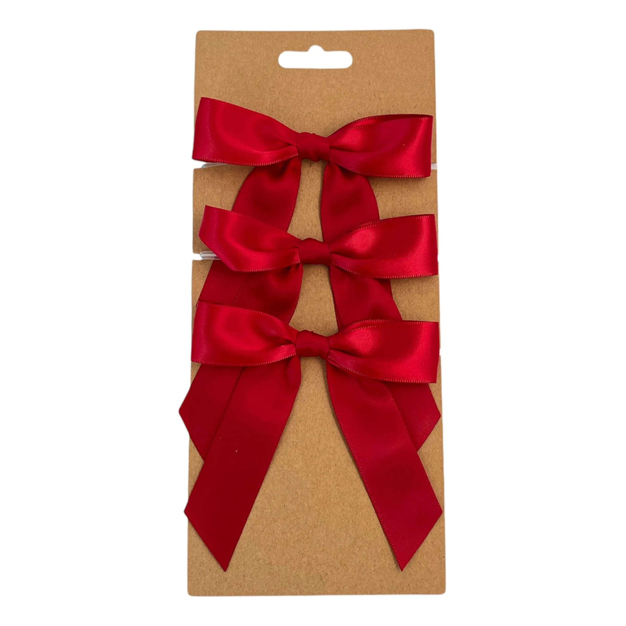 Dekorationsrosetter i Satin Röd - 3-pack