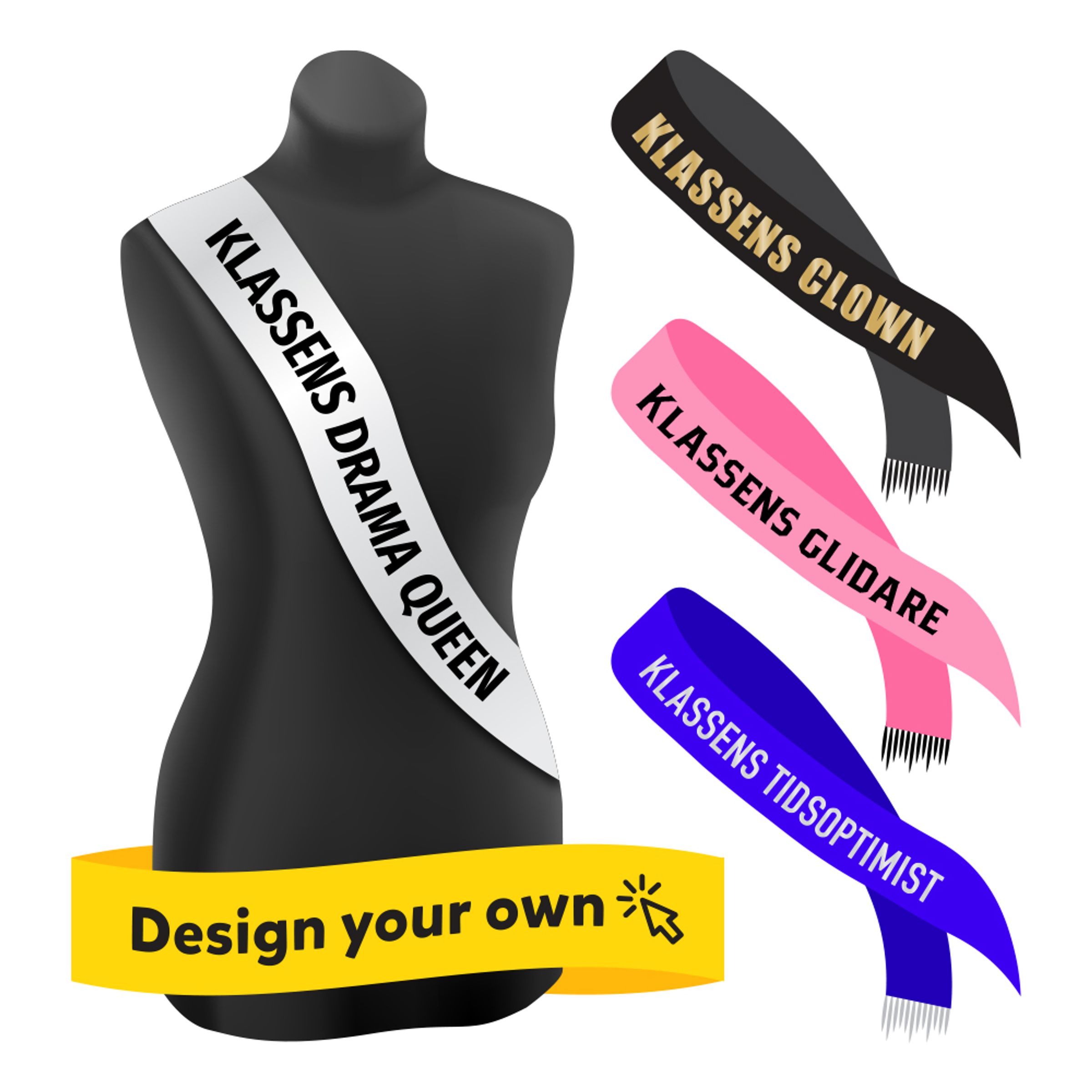 Designa Ditt Eget Studentband | Hem - Teman - Högtider - Student - Studentpresent | Maskeradspecialisten