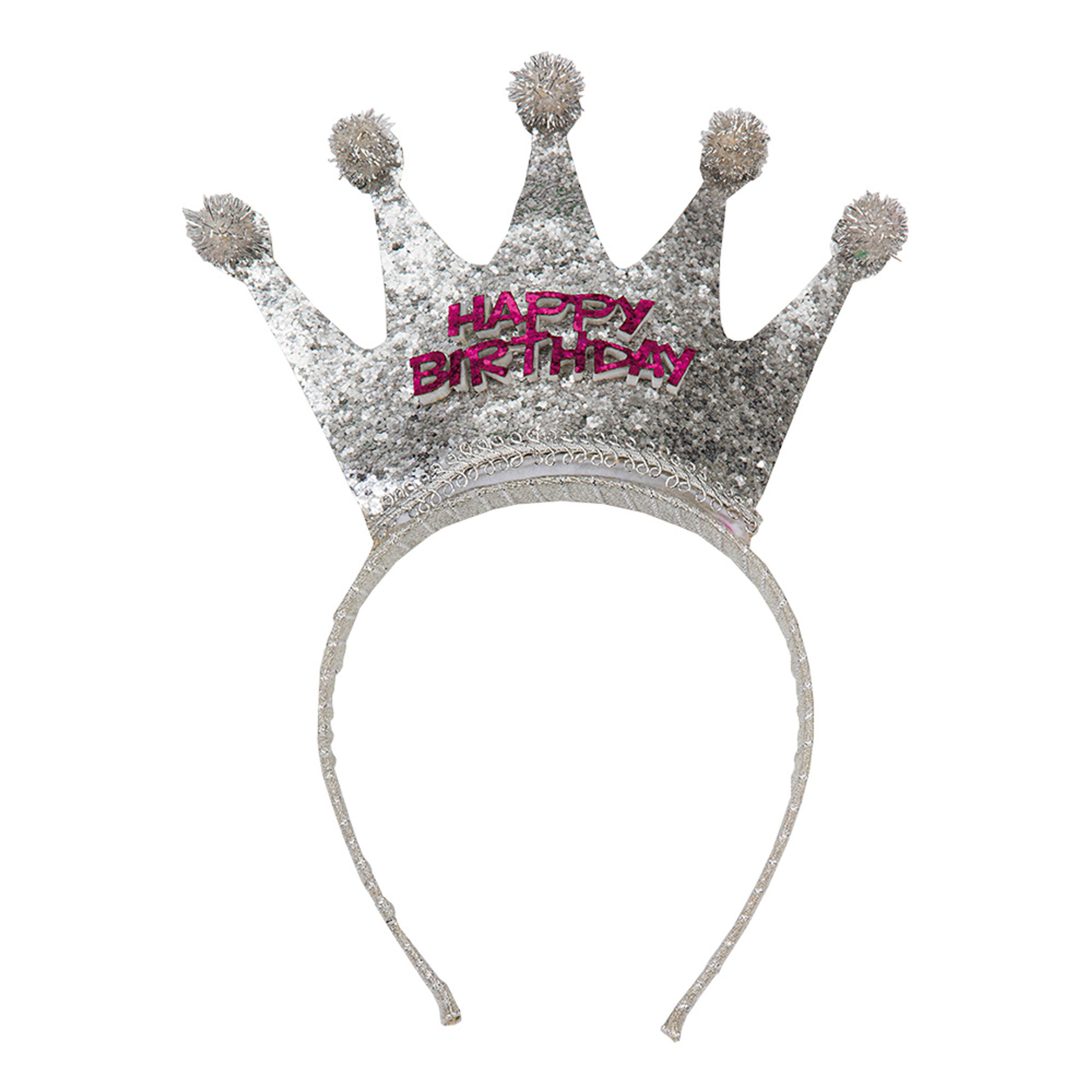Diadem Happy Birthday med Krone - One size