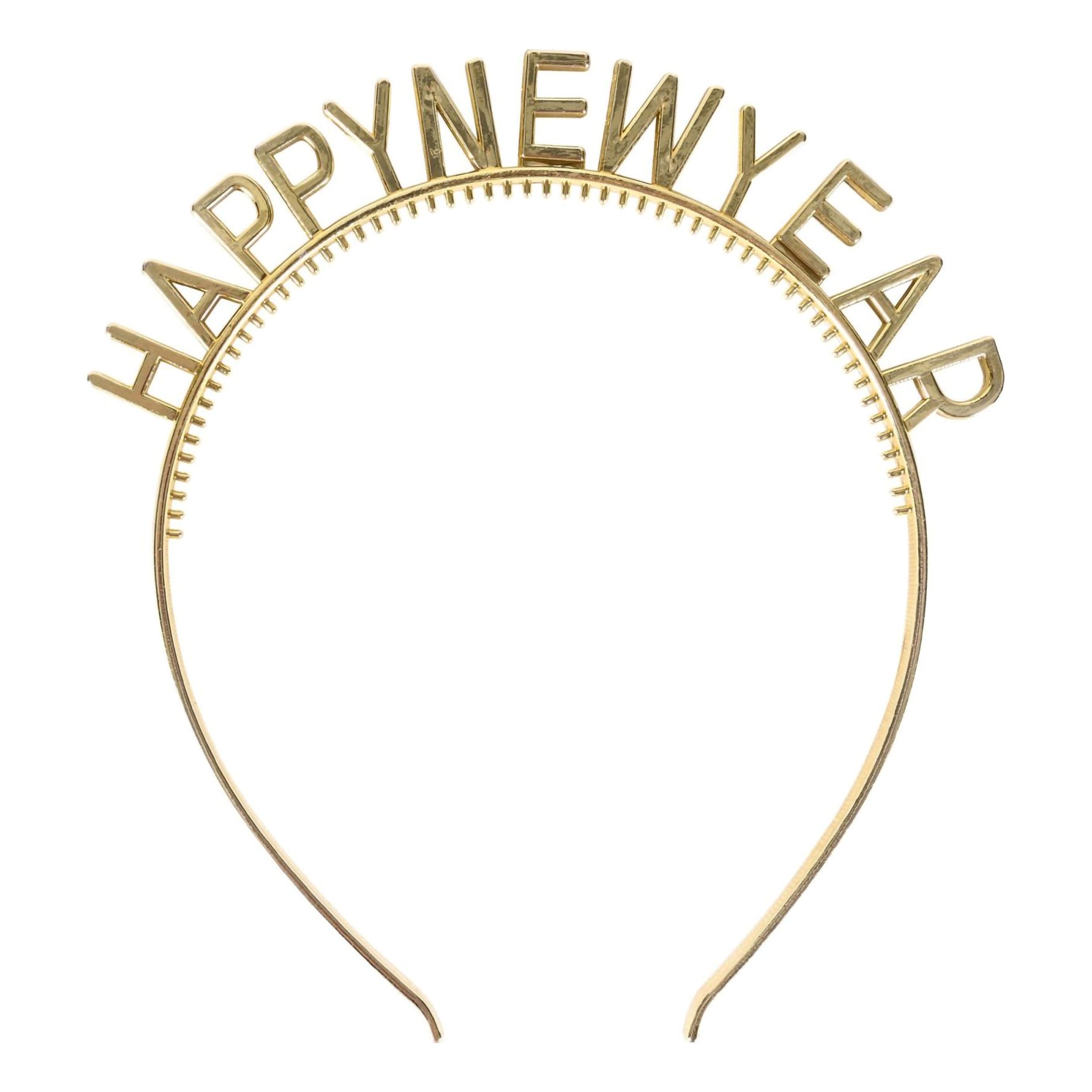 Hårbøjle Happy New Year Guld - 2-pak
