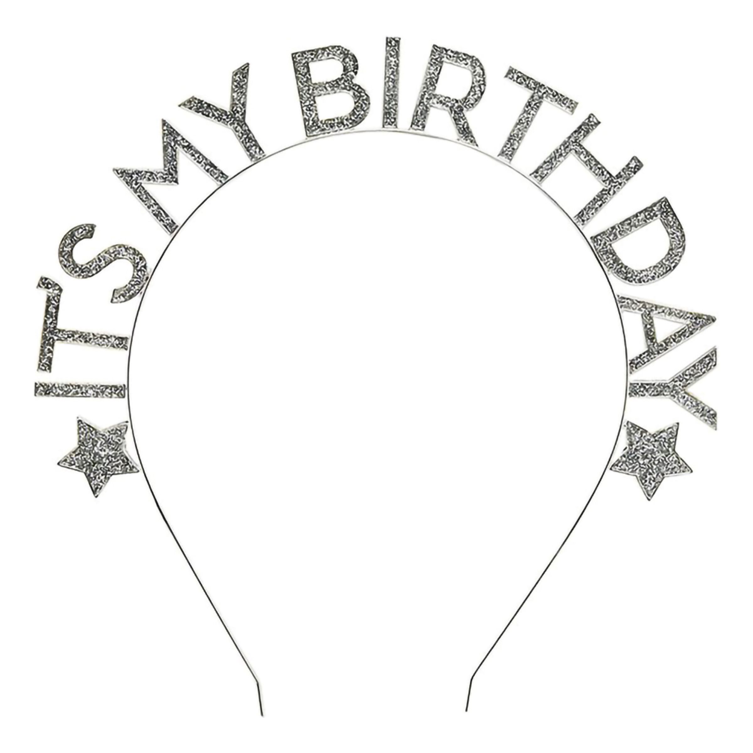 Hårbøjle It's My Birthday Sølv i Metal - One size