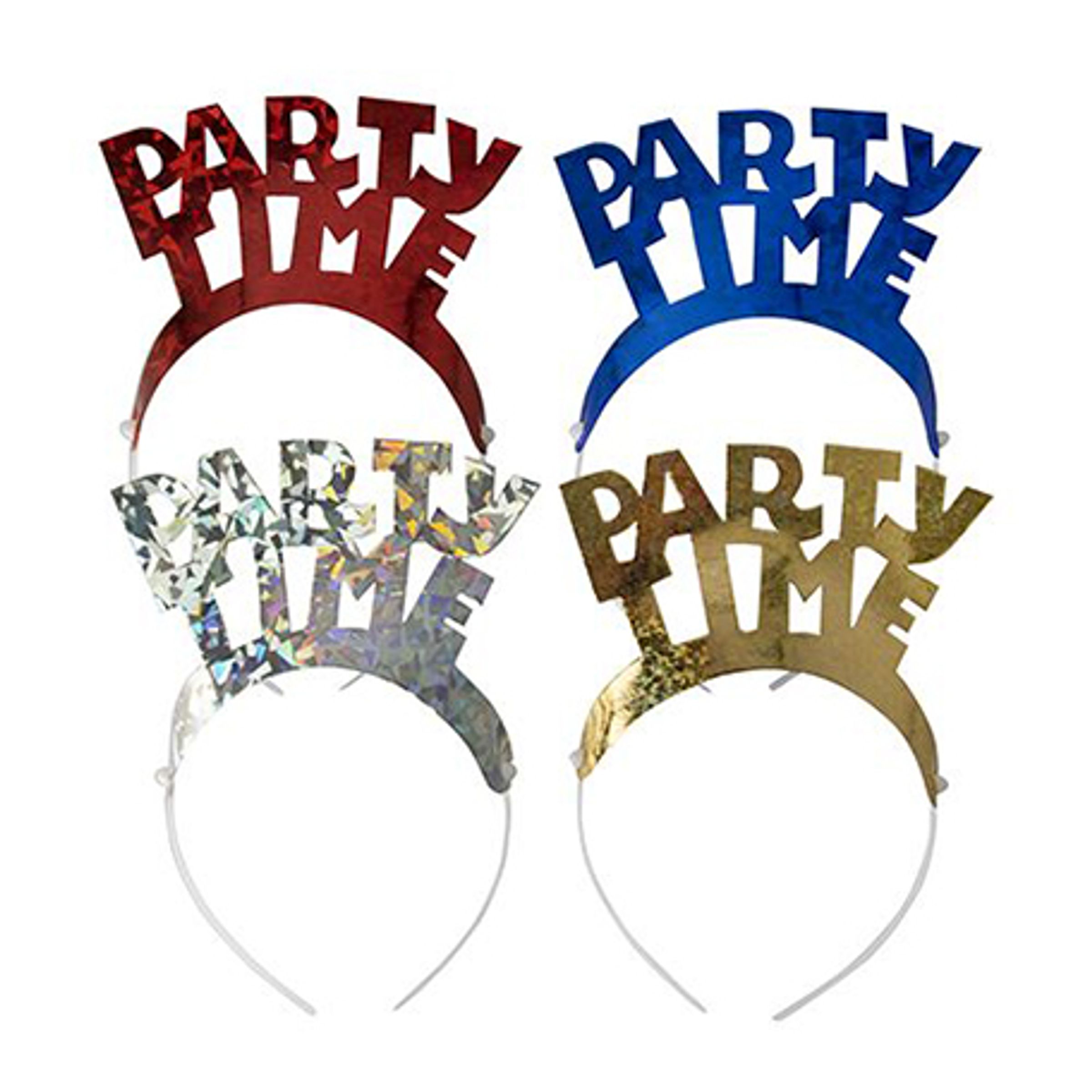 Diadem Partytime - 4-pack | Hem - Maskerad - Hattar - Diadem & Boppers | Party Outlet