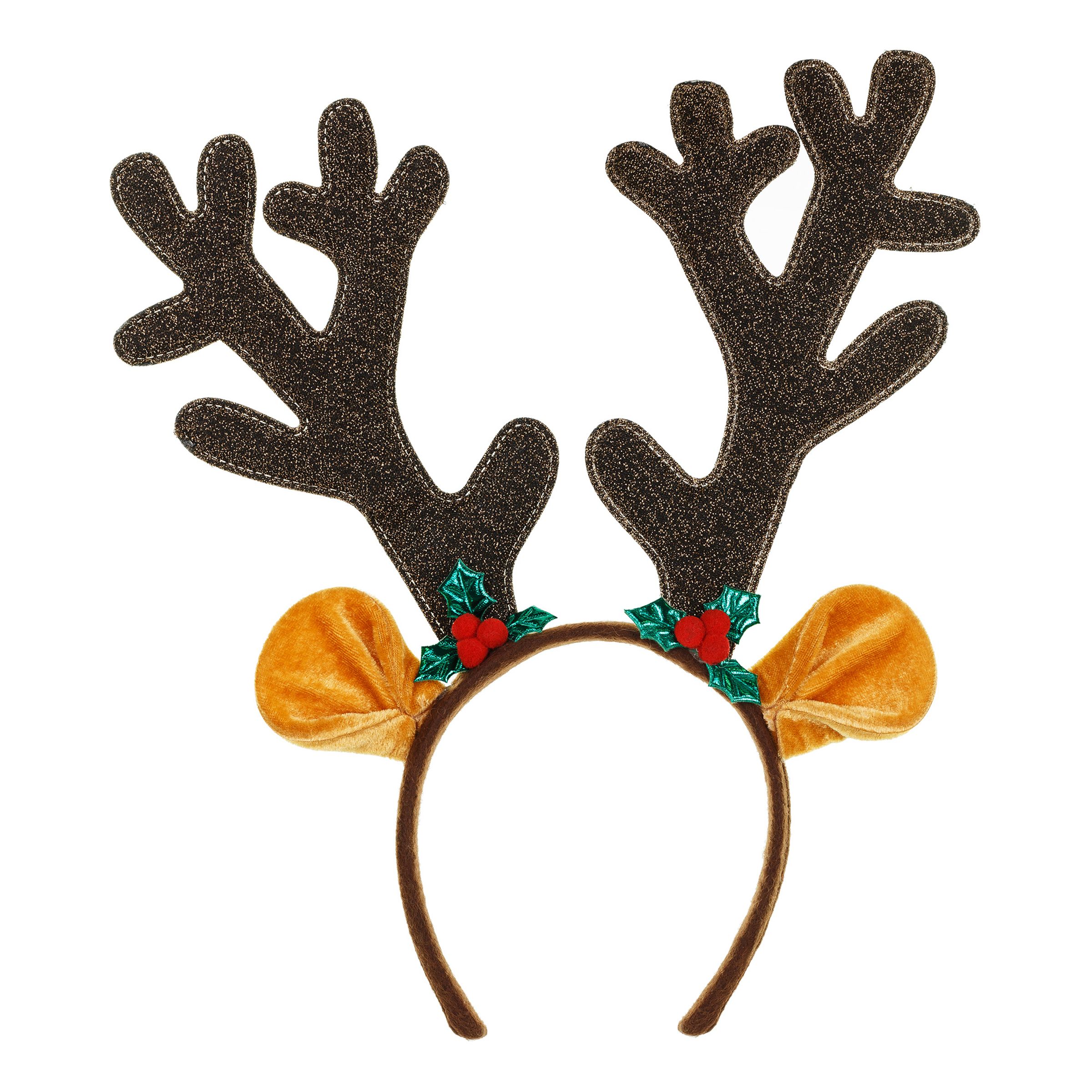 Diadem Renhorn med Öron | Hem - Maskerad - Hattar - Diadem & Boppers | Party Outlet
