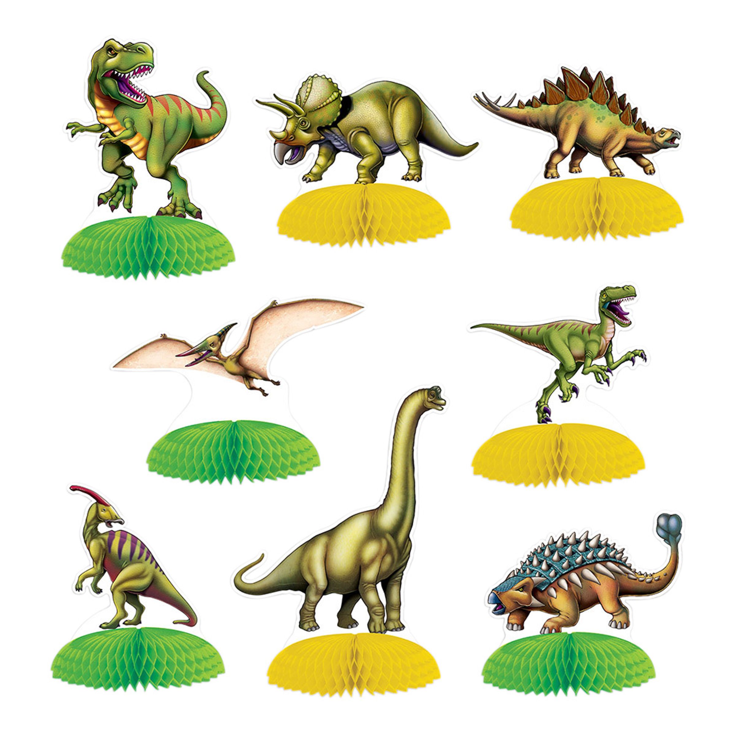 Dinosaur Mini Borddekorationer - 8-pakke