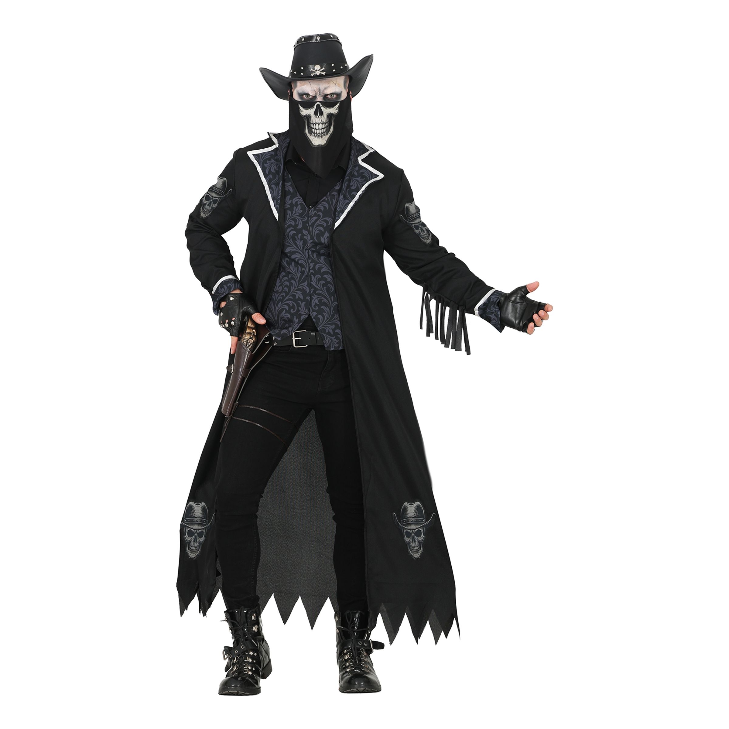 Dødningehode Cowboy Kostyme - Medium