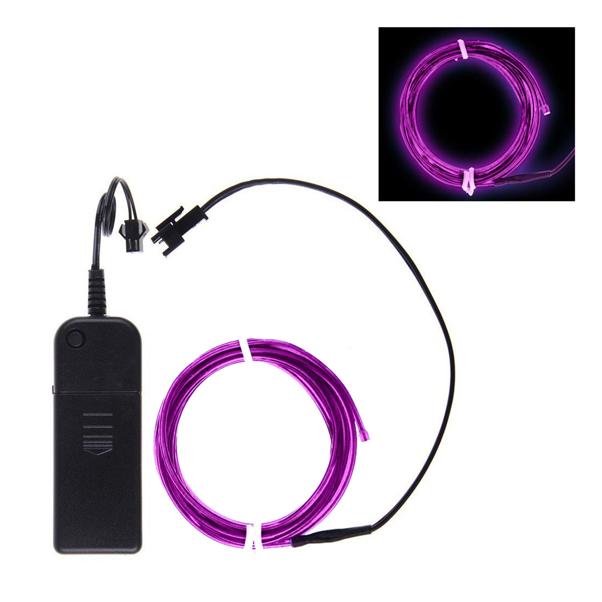 El Wire Batteridriven LED Slinga - Lila | Hem - Roliga Prylar - Hobby & Fritid - Till Bilen | Pryloteket