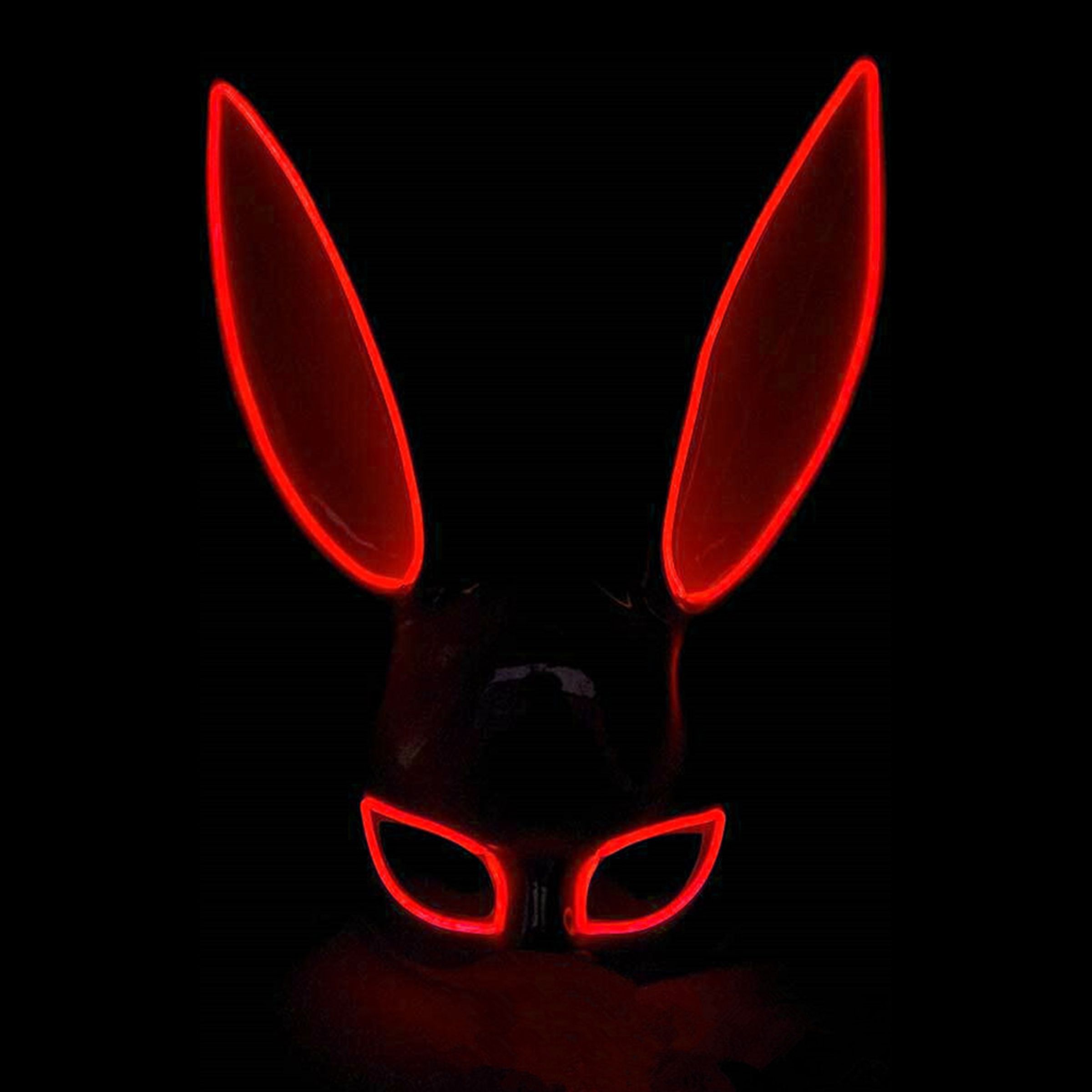 EL Wire Kanin LED Maske - Rød