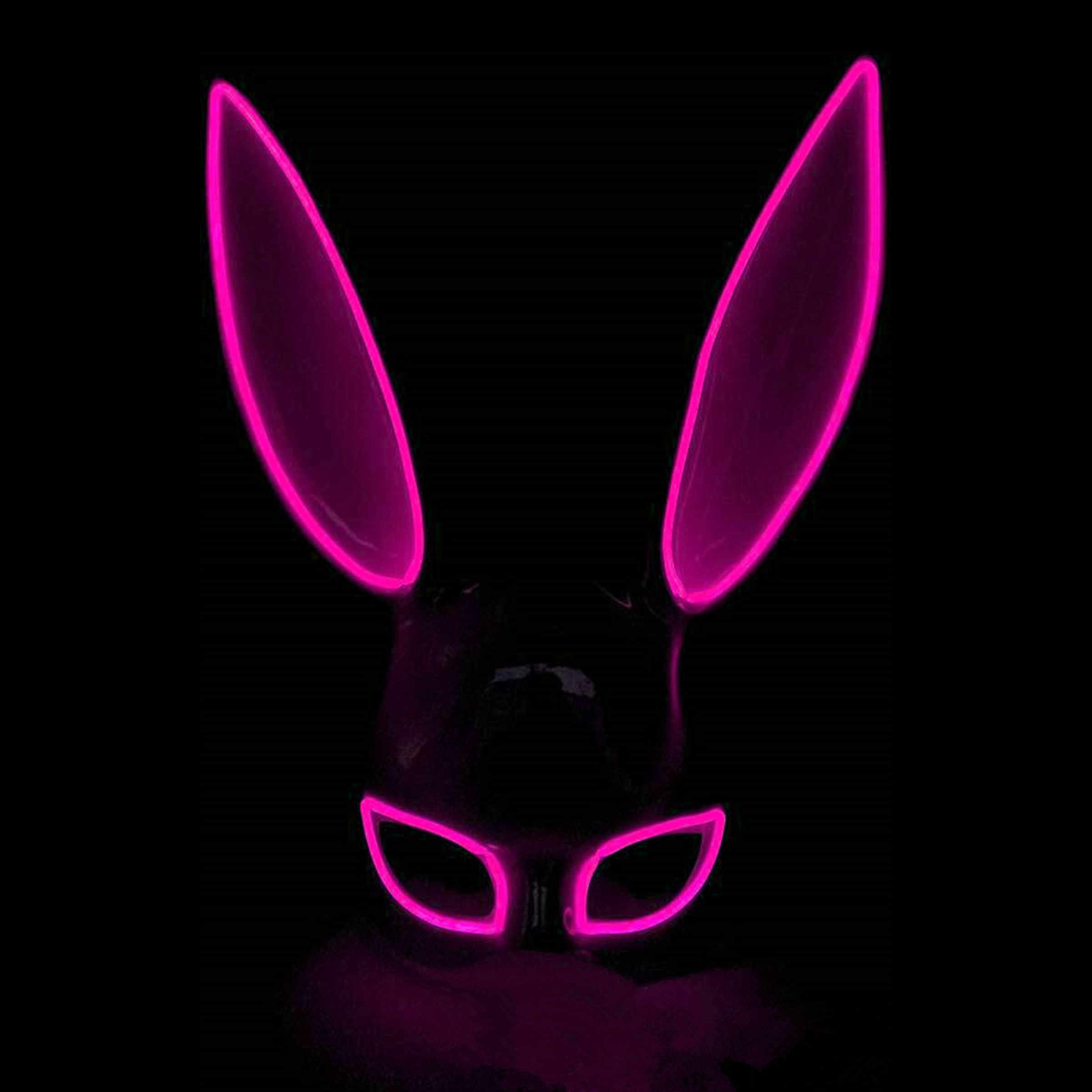 EL Wire Kanin LED Maske - Lyserød