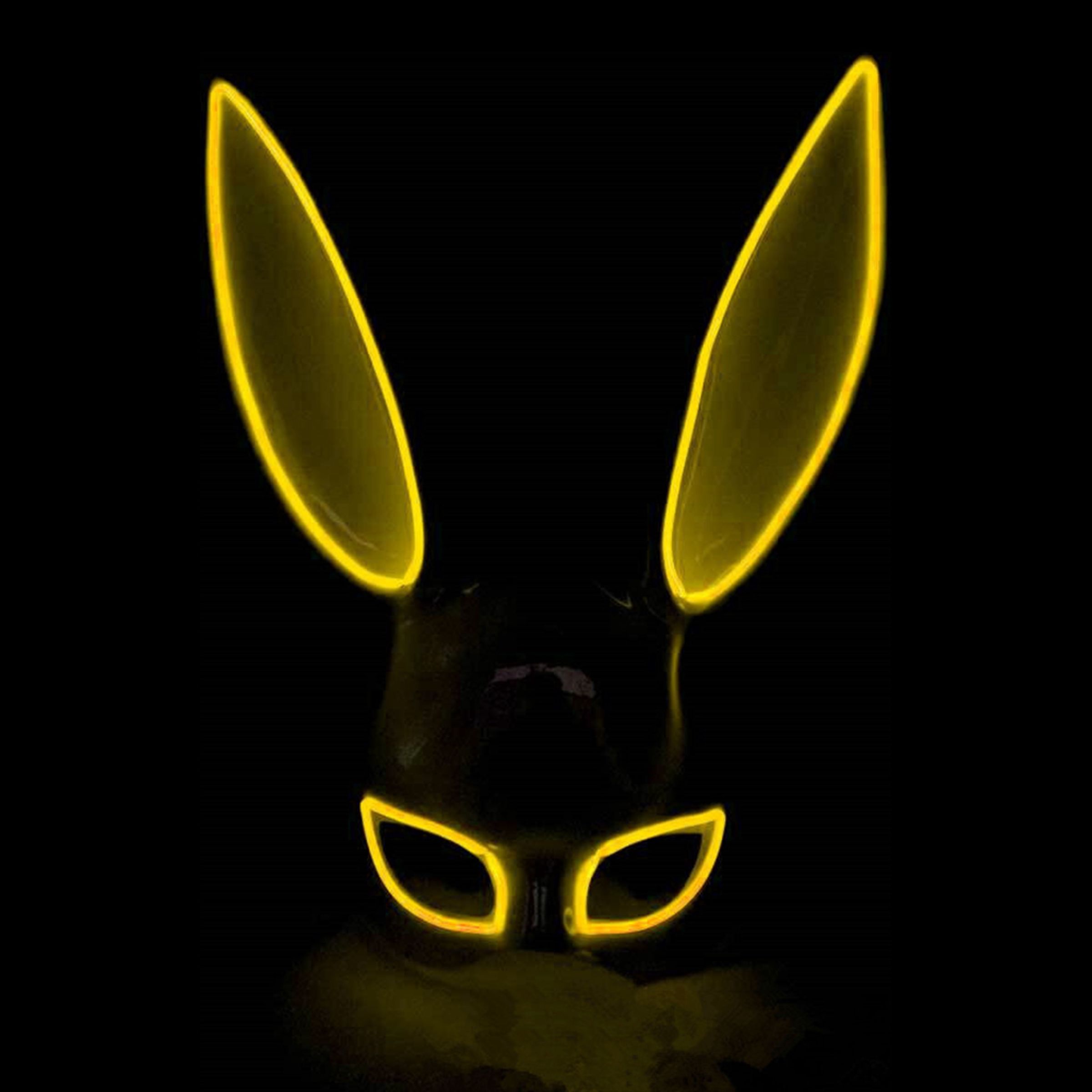 EL Wire Kanin LED Maske - Gul