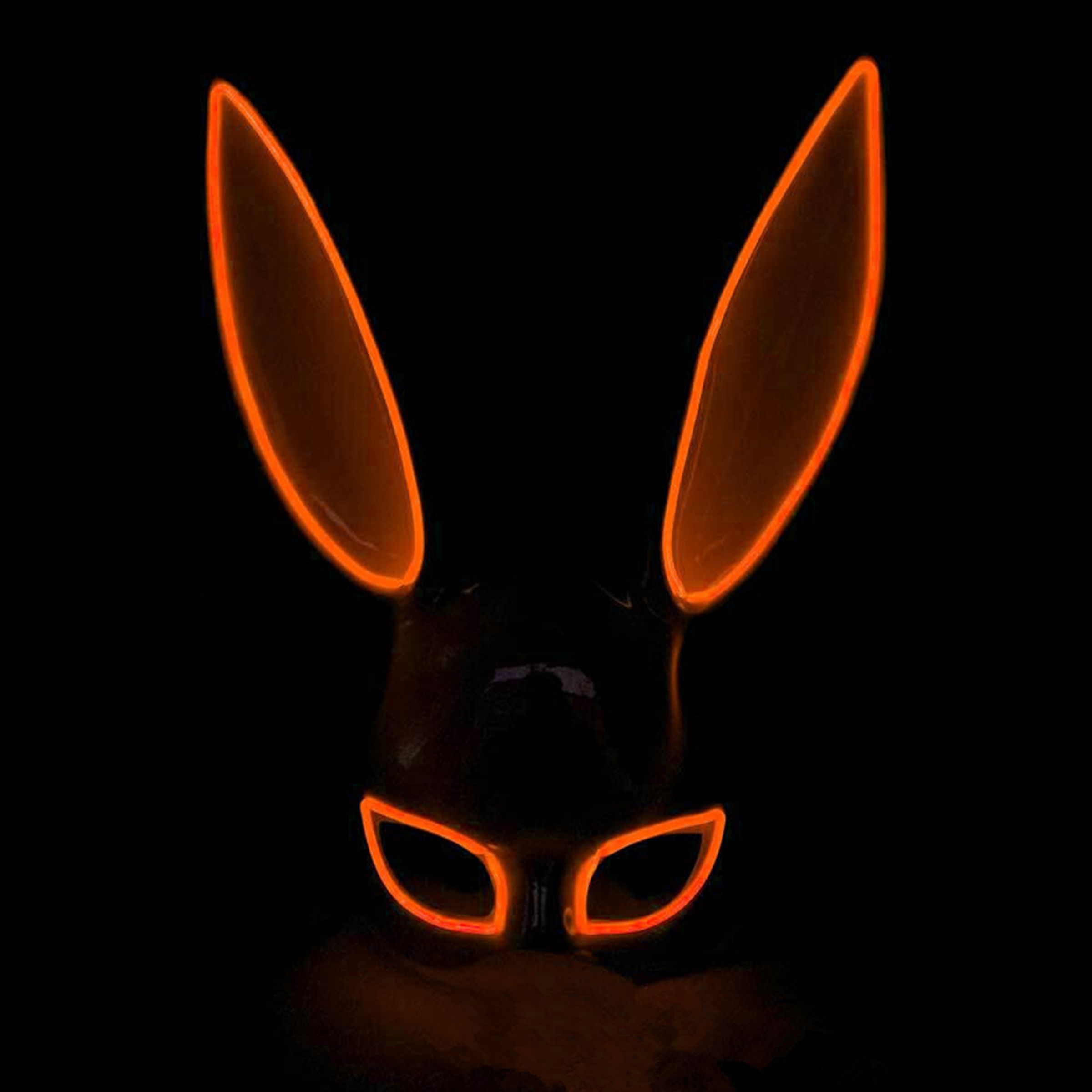 EL Wire Kanin LED Maske - Orange
