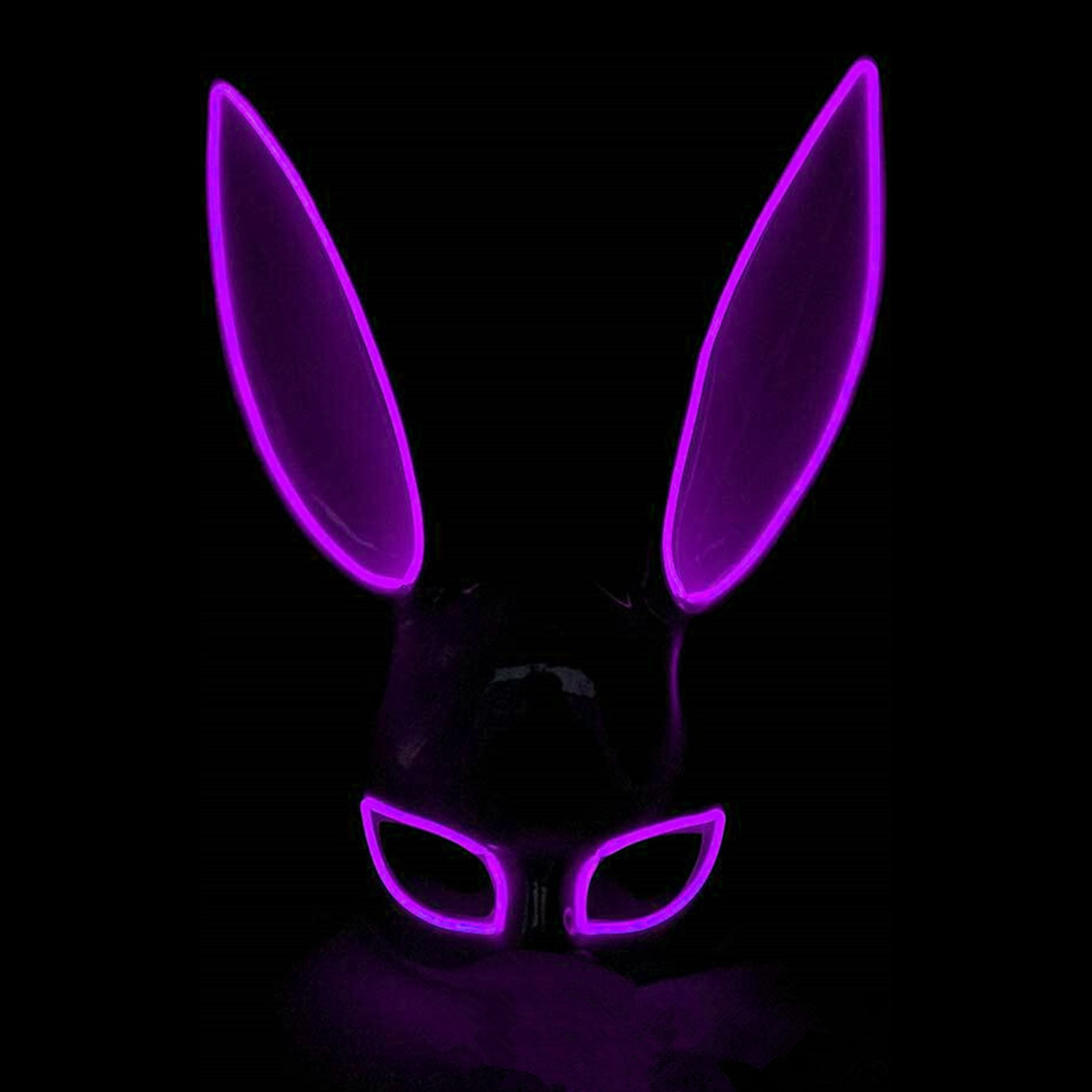 EL Wire Kanin LED Maske - Lilla