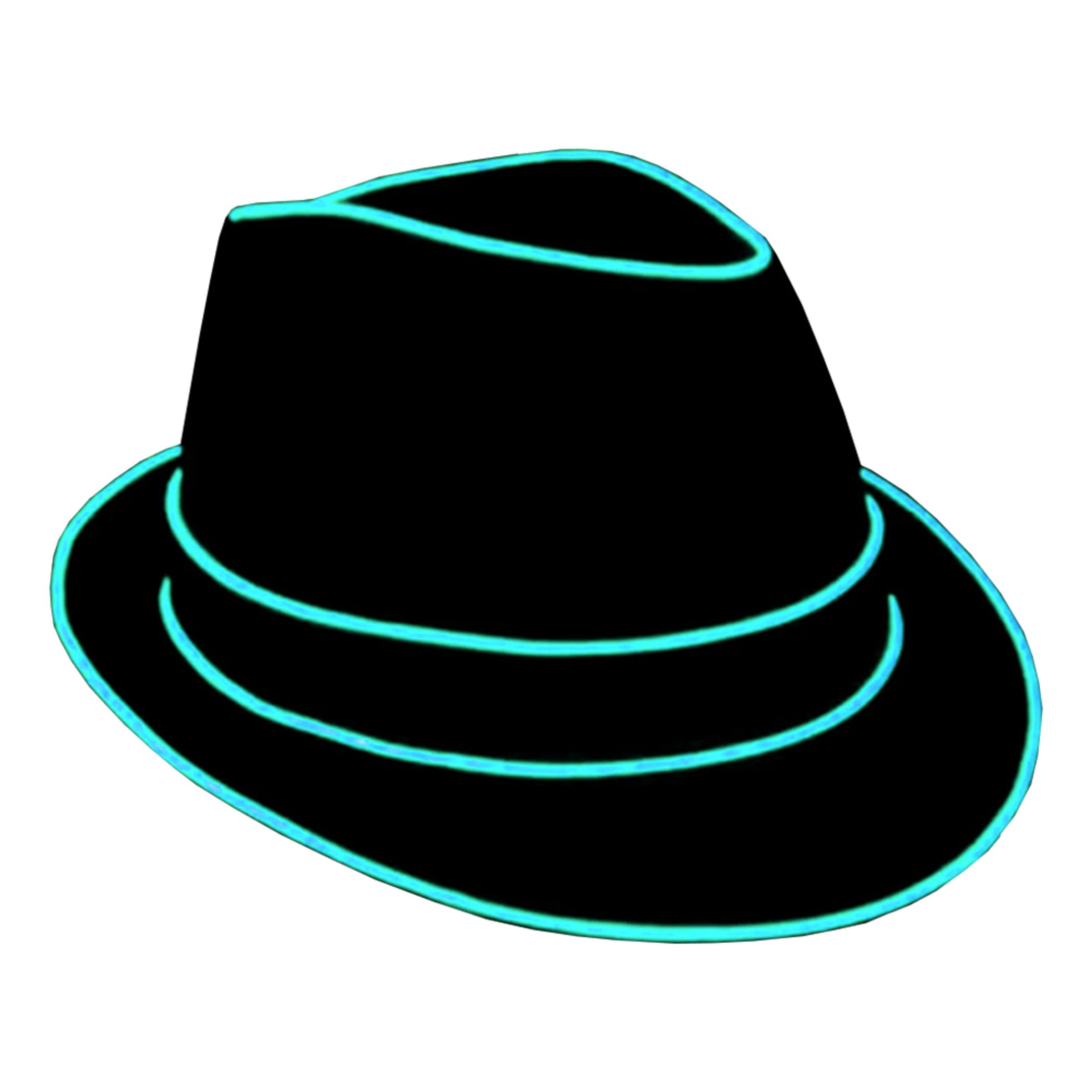 El Wire LED Hatt - Turkos | Hem - Maskerad - Tillbehör - Maskeradaccessoarer | Maskeradspecialisten