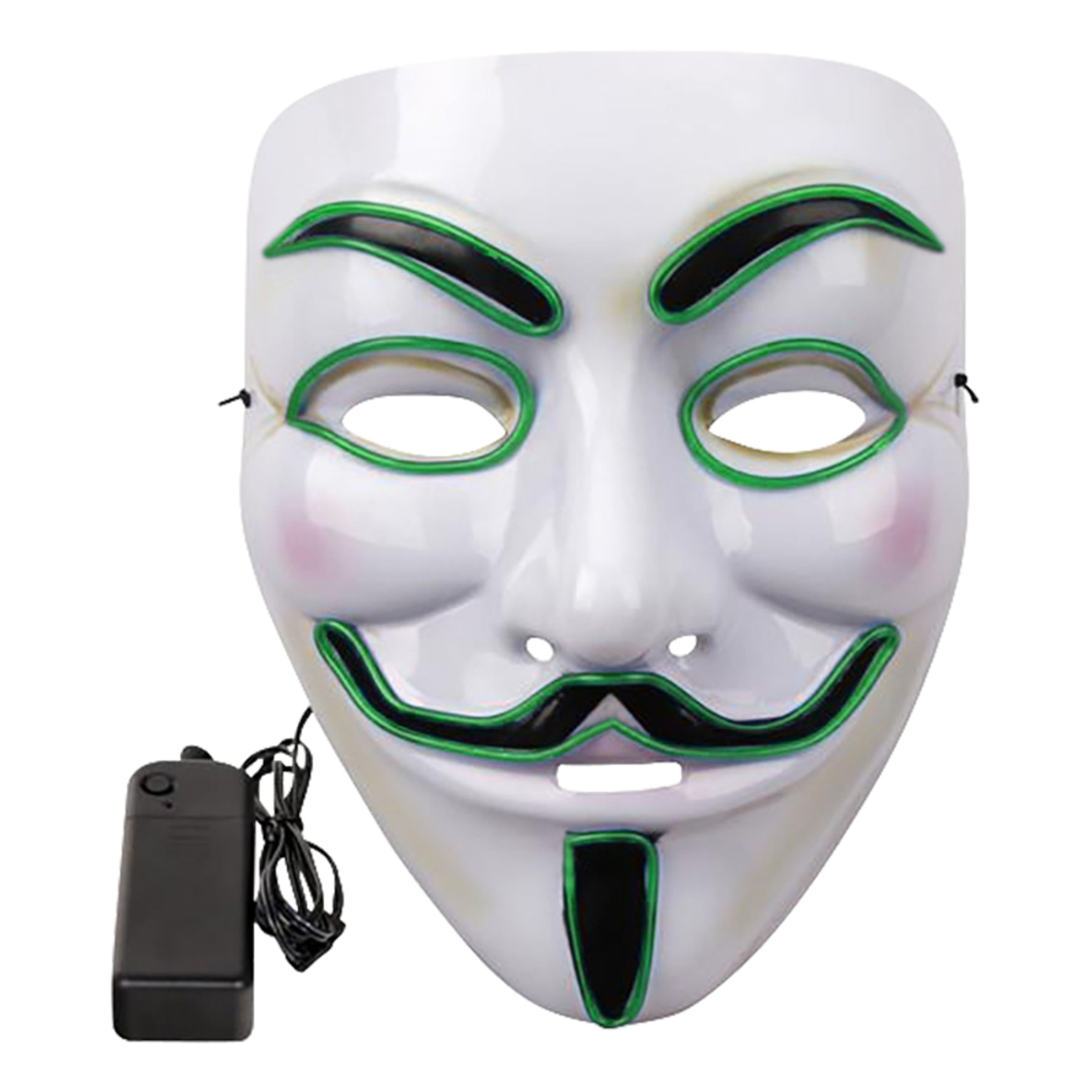 EL Wire V For Vendetta LED Maske - Grøn