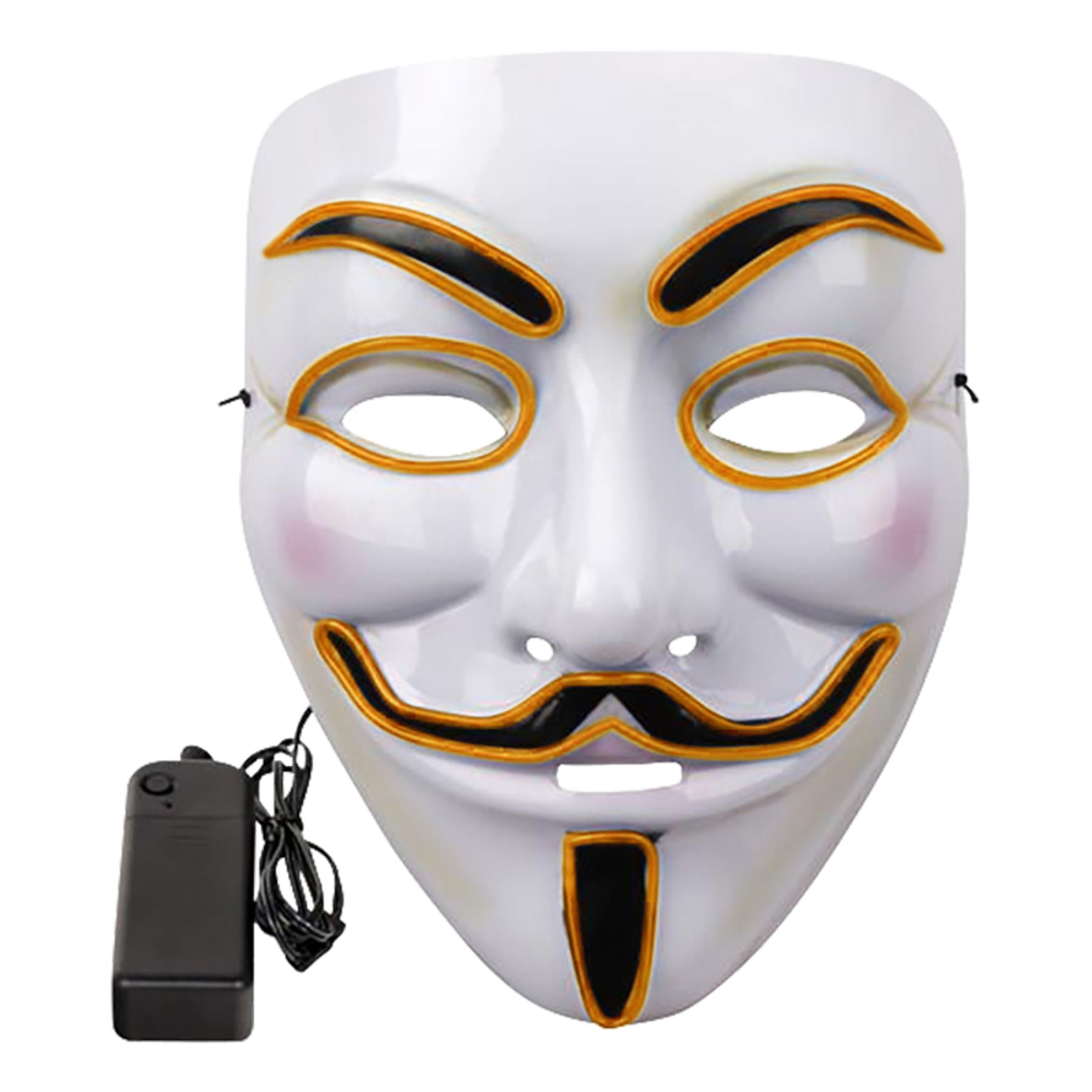 EL Wire V For Vendetta LED Maske - Orange
