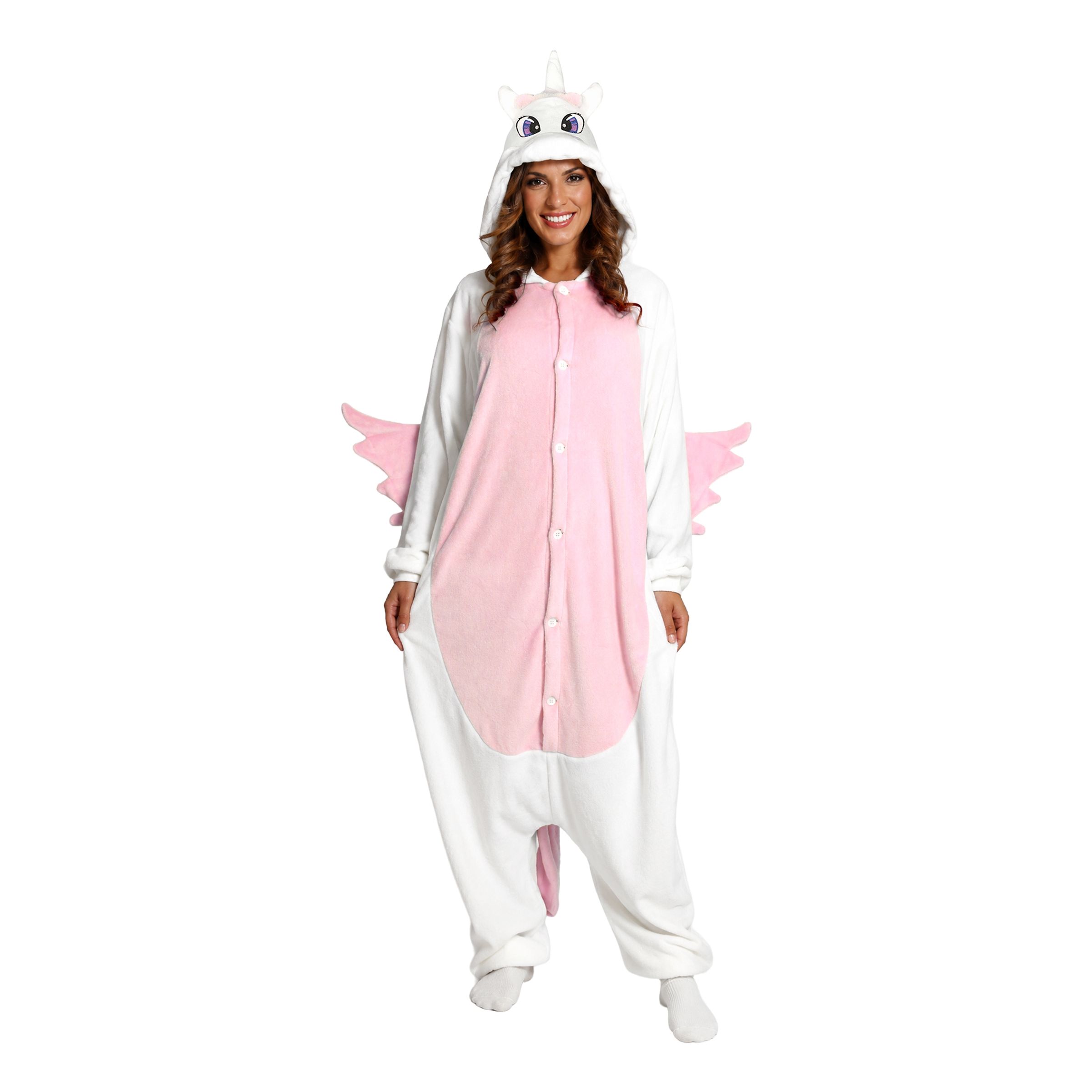 Enhjørning Kigurumi Rosa Kostyme - One size