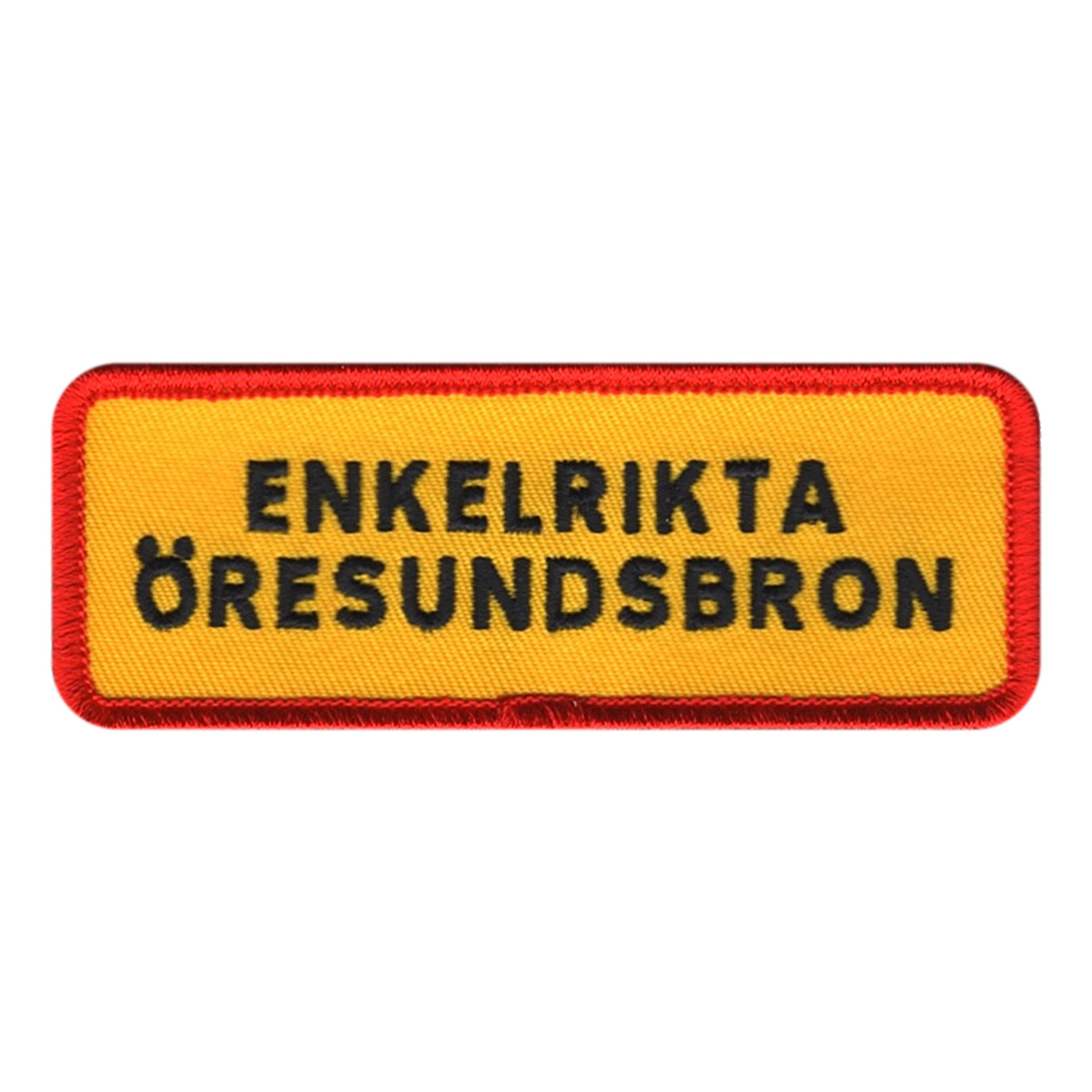 Enkelrikta Öresundsbron Tygmärke | Hem - Roliga Prylar - Accessoarer - Tygmärken | Pryloteket