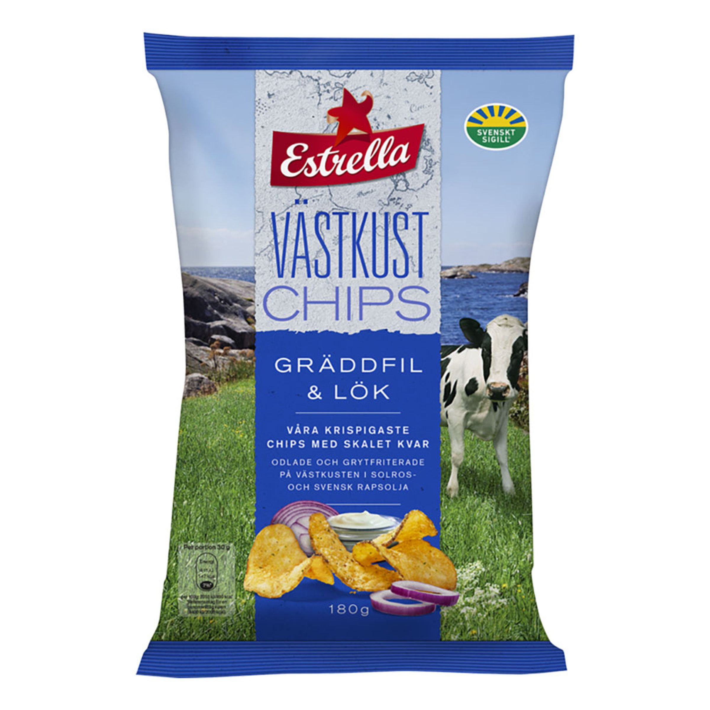 Estrella Vestkystchips Sourcream & Onion - 180 g
