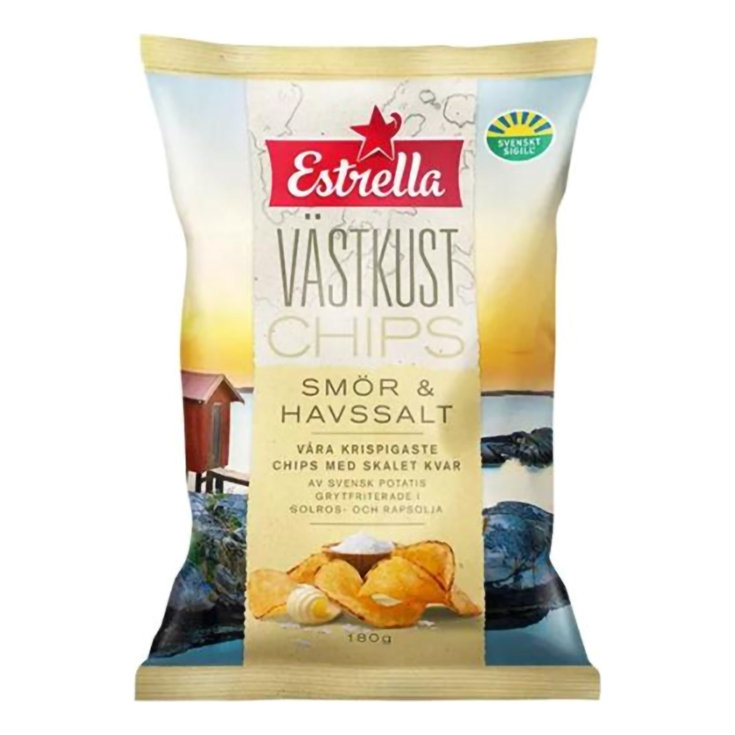 Estrella Västkustchips Smør & Havsalt - 180 g