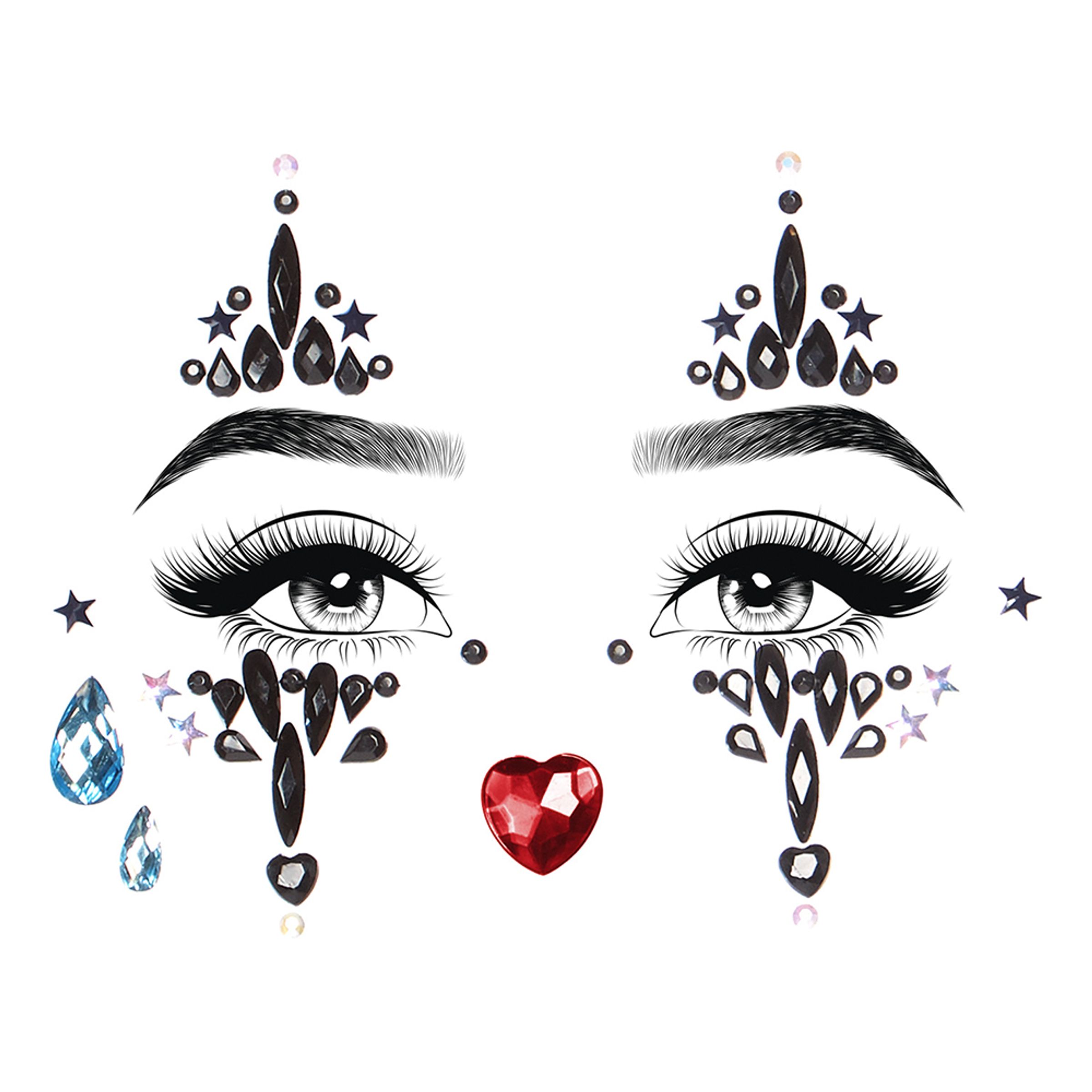 Ansiktssmycken Harlequin Deluxe | Hem - Maskerad - Tillbehör - Maskeradaccessoarer | Maskeradspecialisten