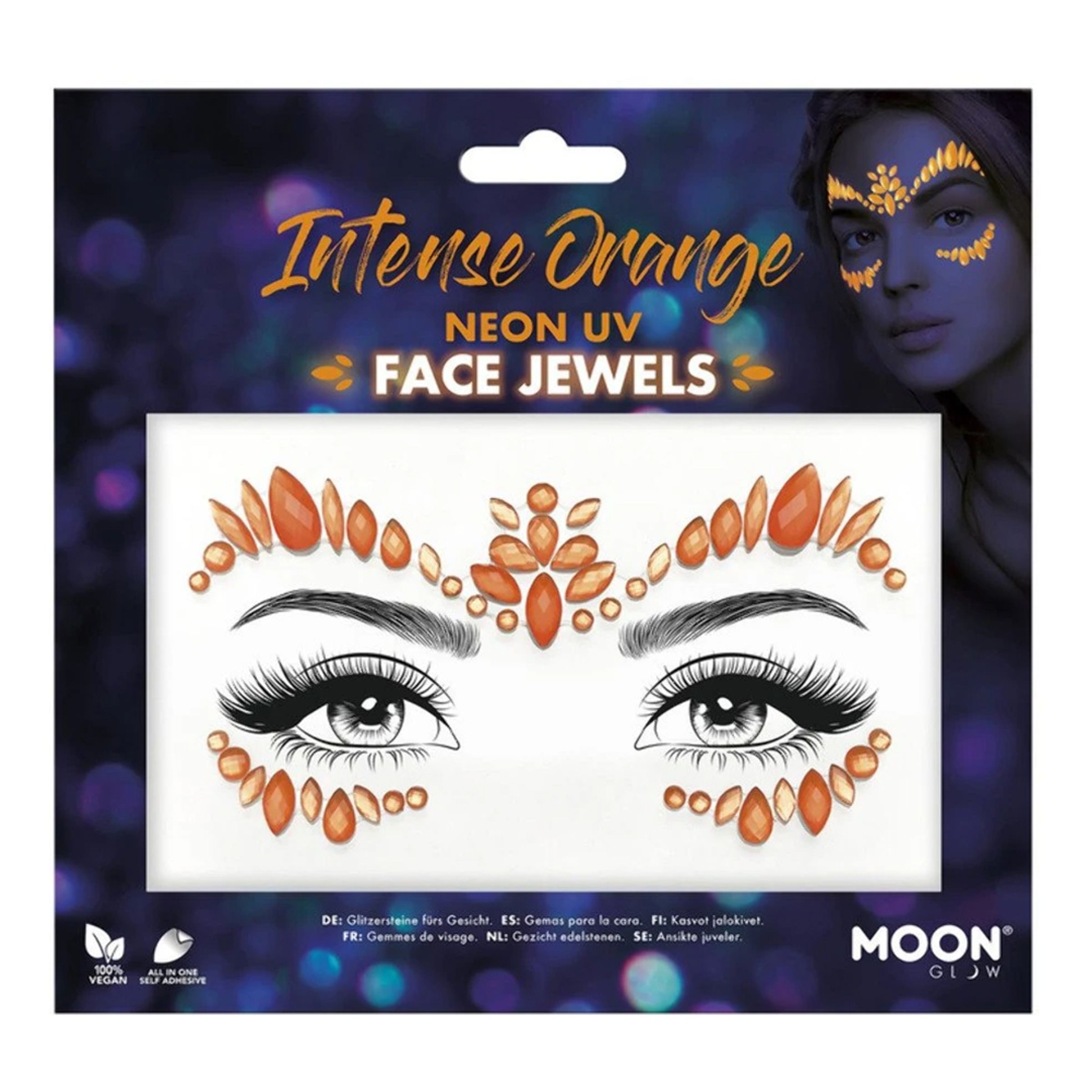Moon Creations Face Jewels UV Neon Orange