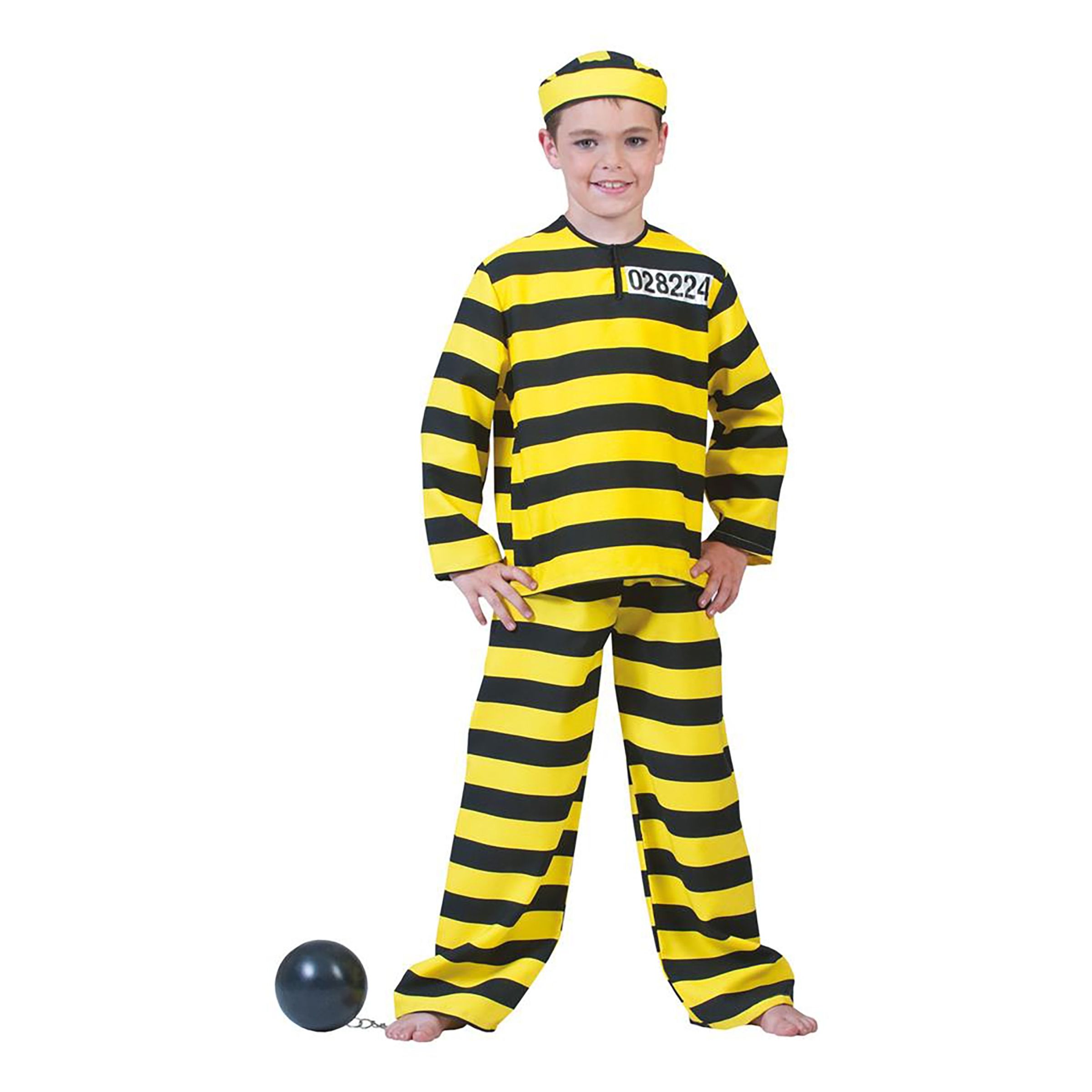 Fånge Gul/Svart Barn Maskeraddräkt - XX-Large | Hem - Maskerad - Maskeraddräkter - Barndräkter | Maskeradspecialisten