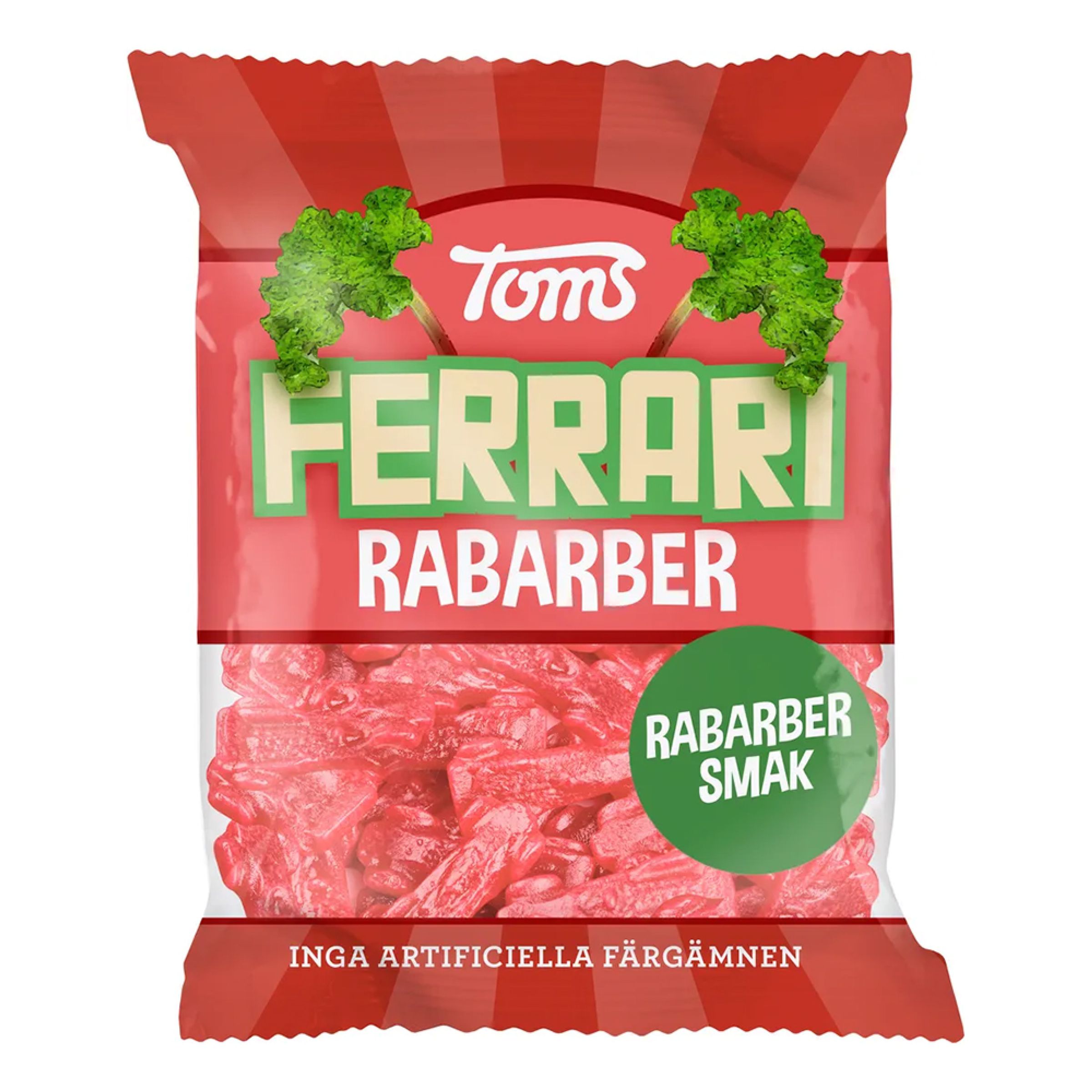 Toms Ferrari Rabarber Påse - 120 g | Hem - Godis & Läsk - Godis - Gelégodis | Maskeradspecialisten