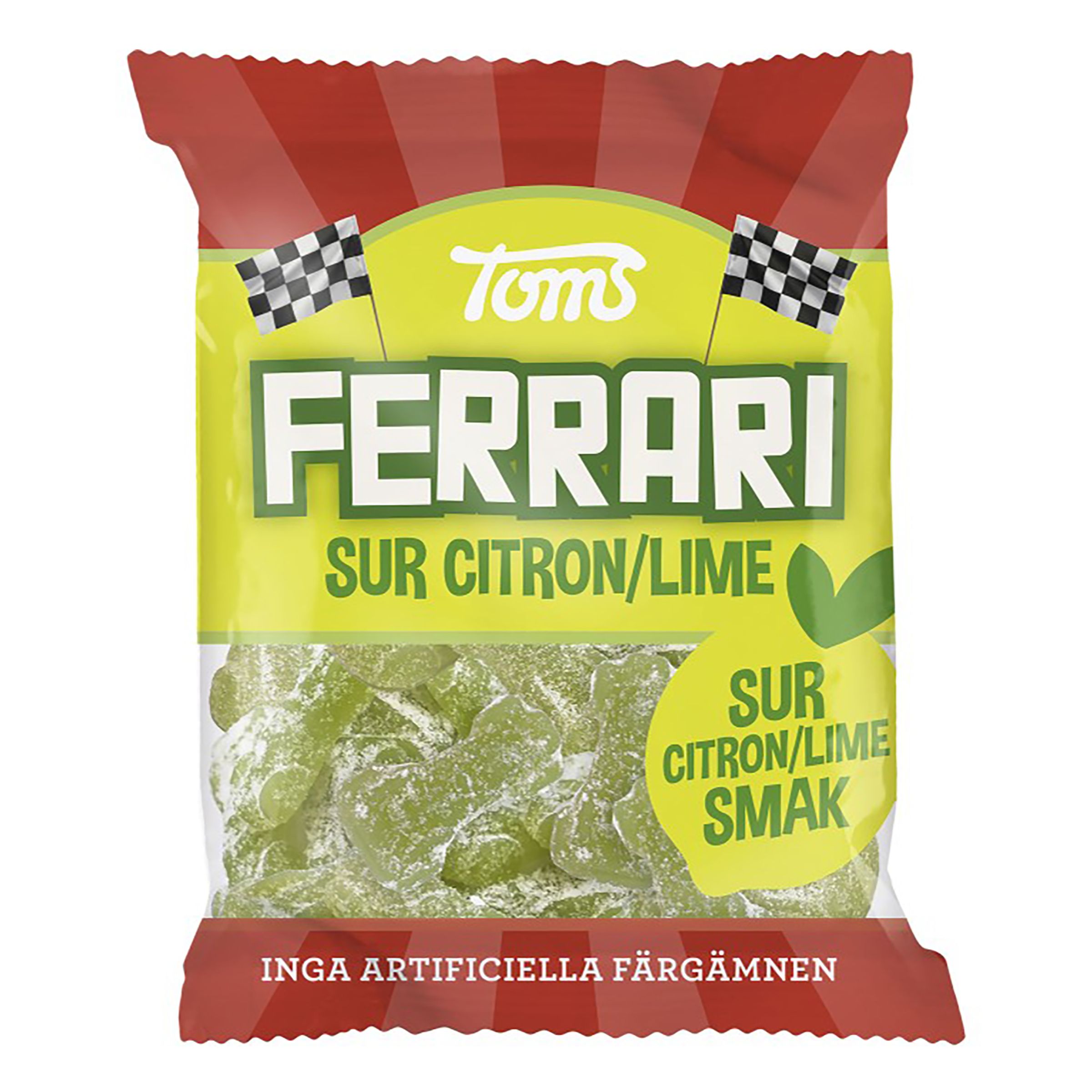 Toms Ferrari Sur Citron/Lime Påse - 120 gram | Hem - Godis & Läsk - Godis - Surt Godis | Maskeradspecialisten