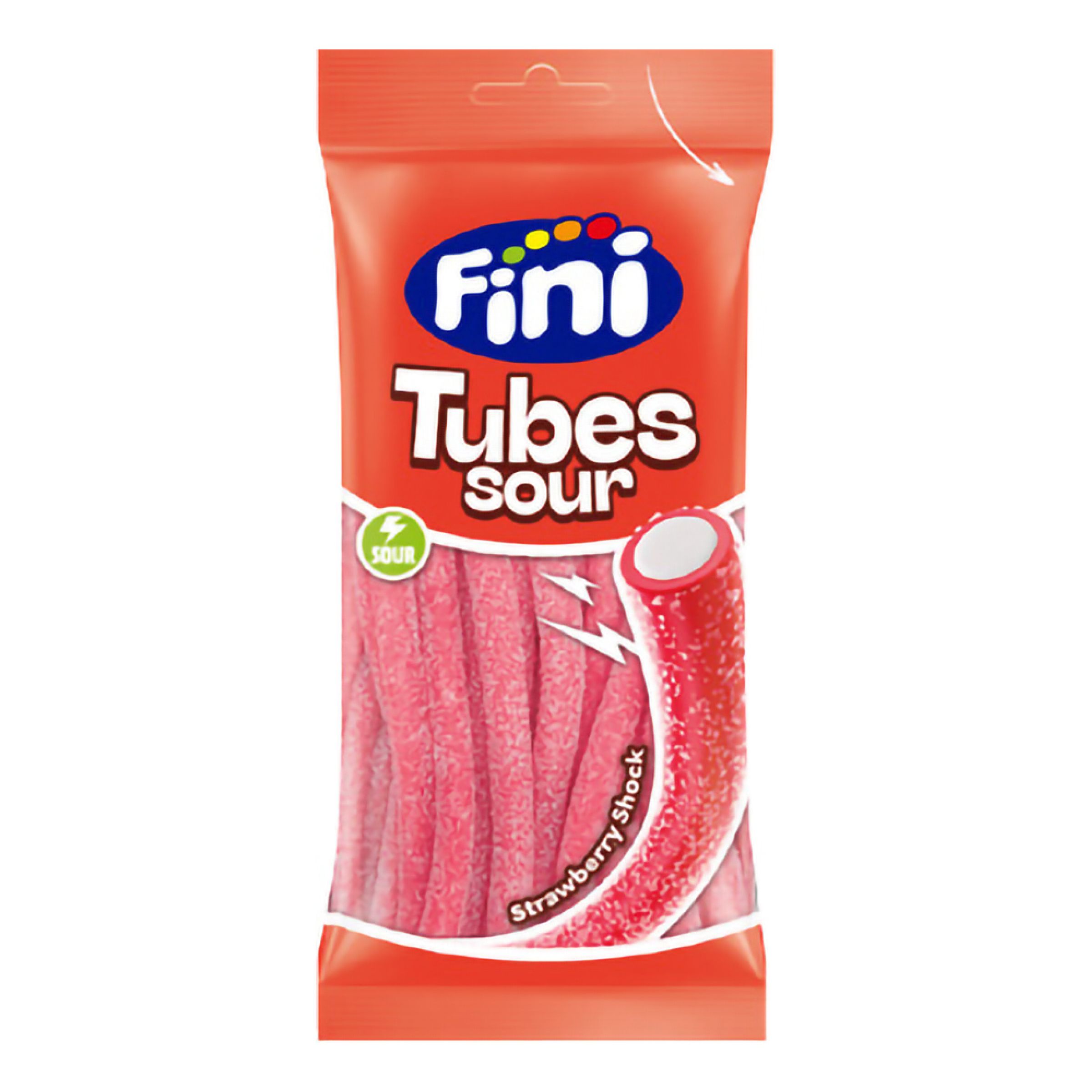 Fini Sour Tubes Jordbær - 75 g