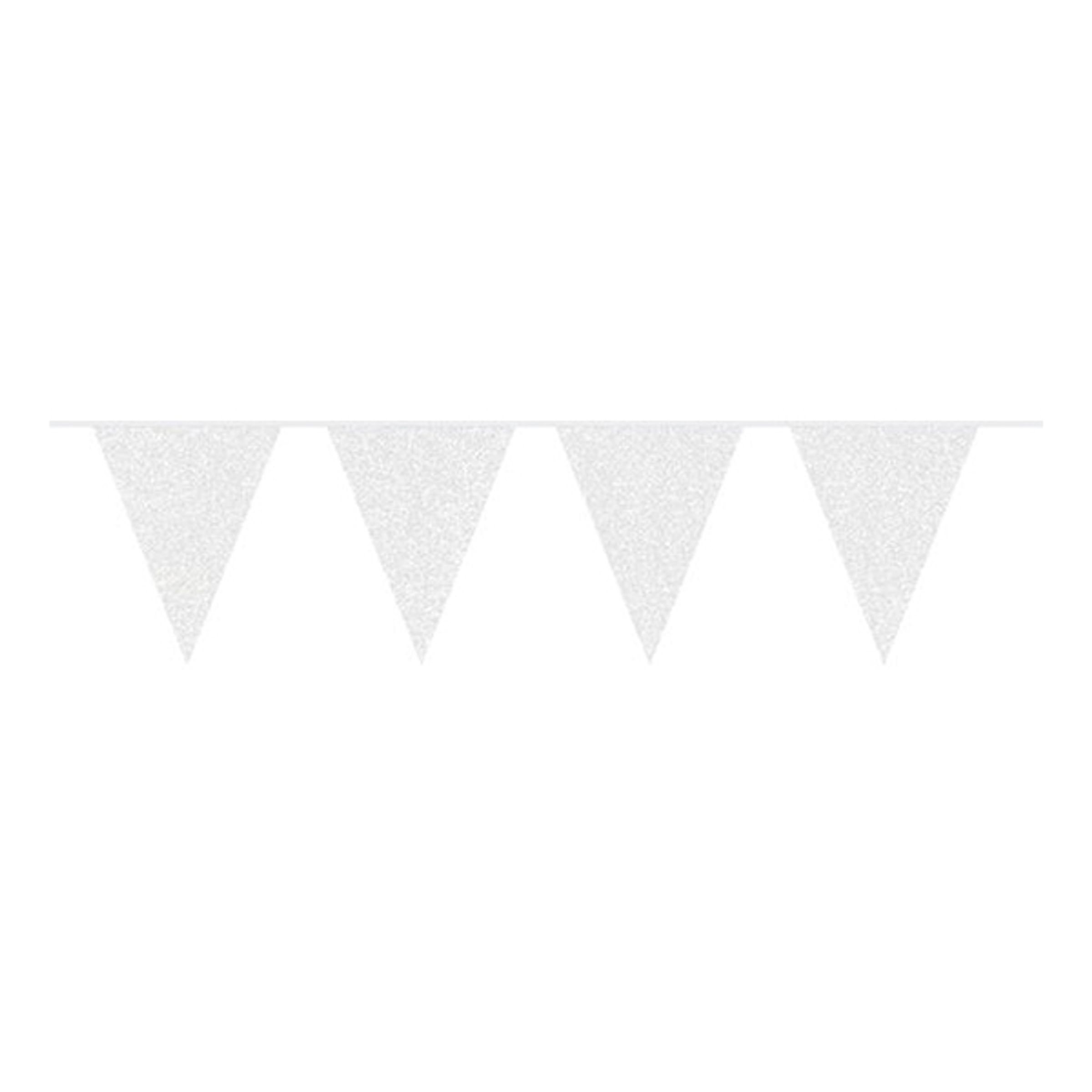 Flagbanner Glitter Hvid