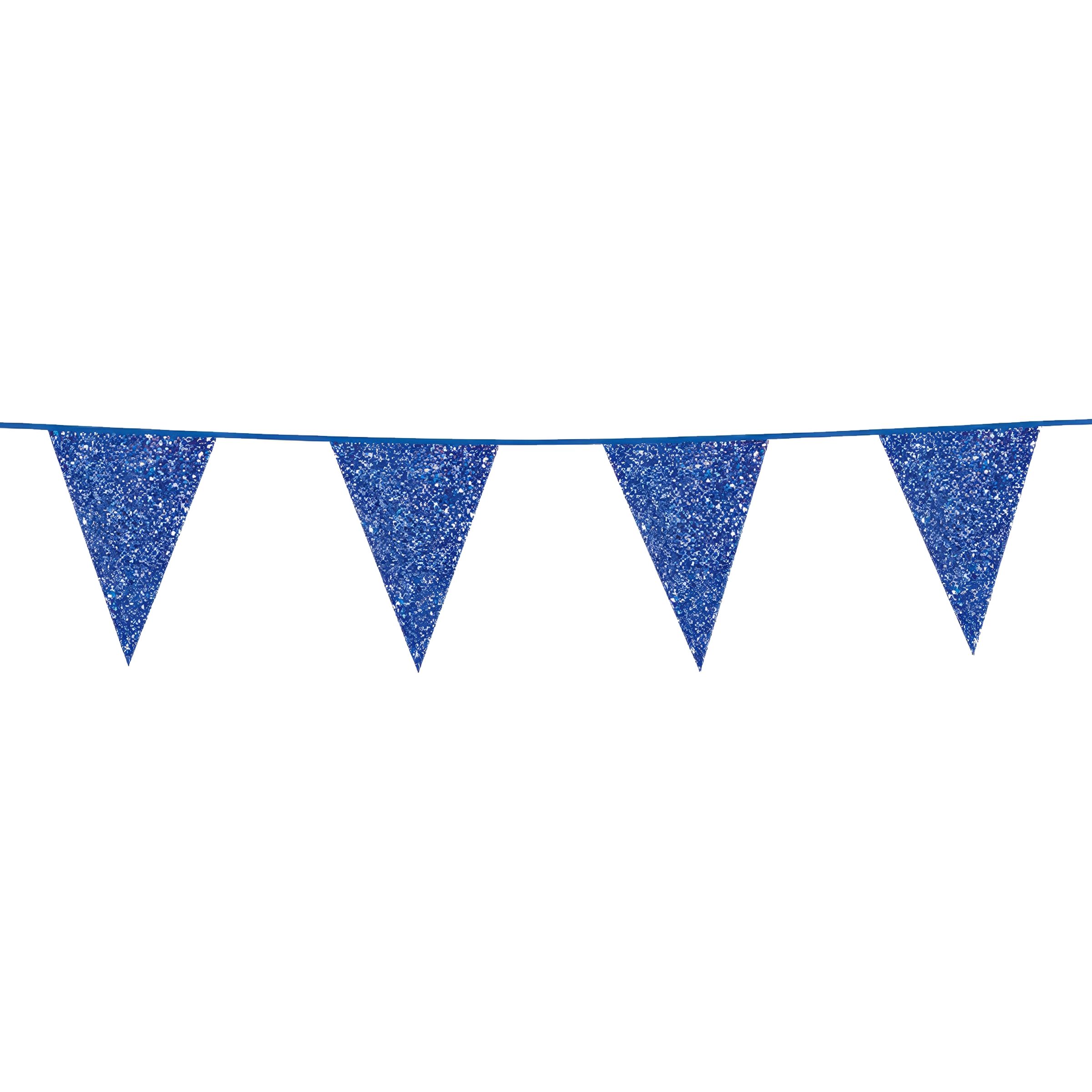 Vimpelgirlang Glitter Blå | Hem - Festartiklar - Festdekoration - Girlanger | Pryloteket