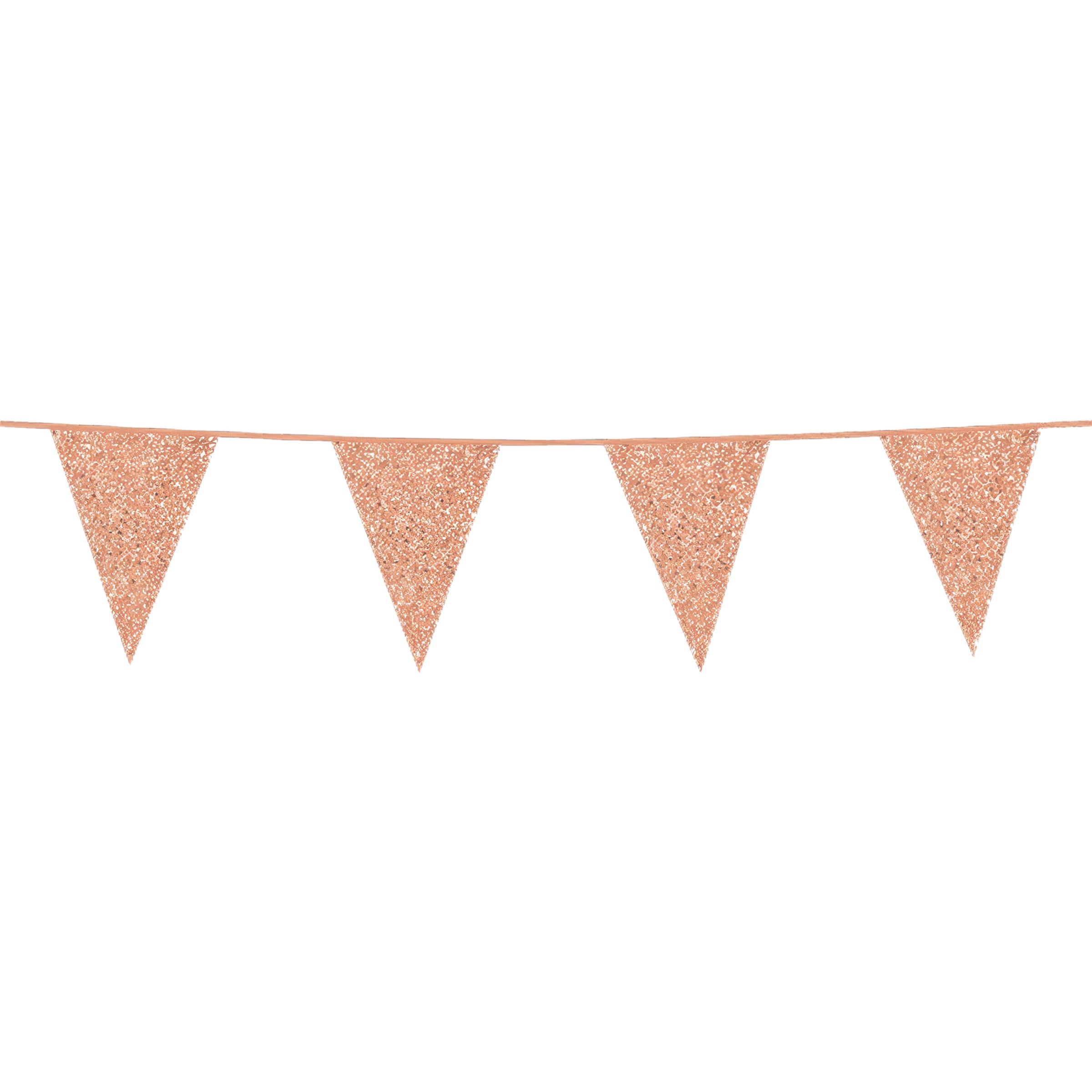 Vimpelgirlang Glitter Roséguld | Hem - Festartiklar - Festdekoration - Girlanger | Pryloteket