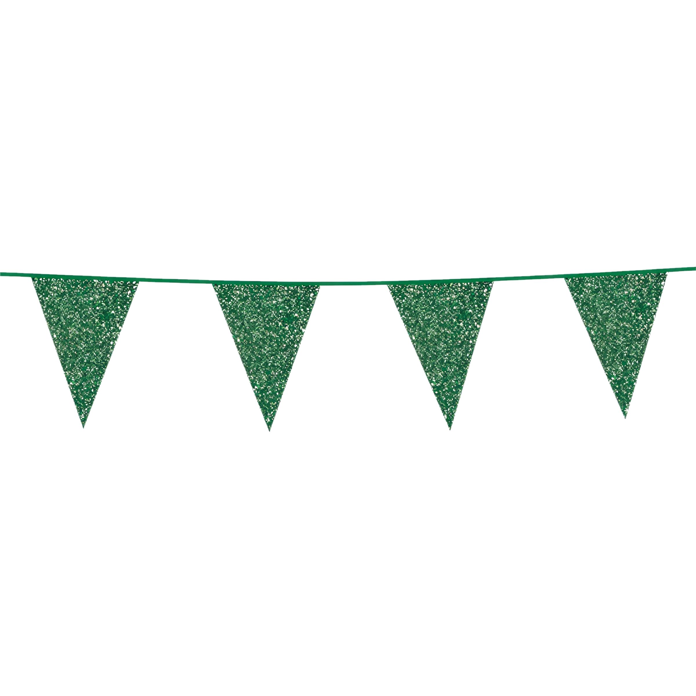 Vimpelguirlande Grøn Glitter
