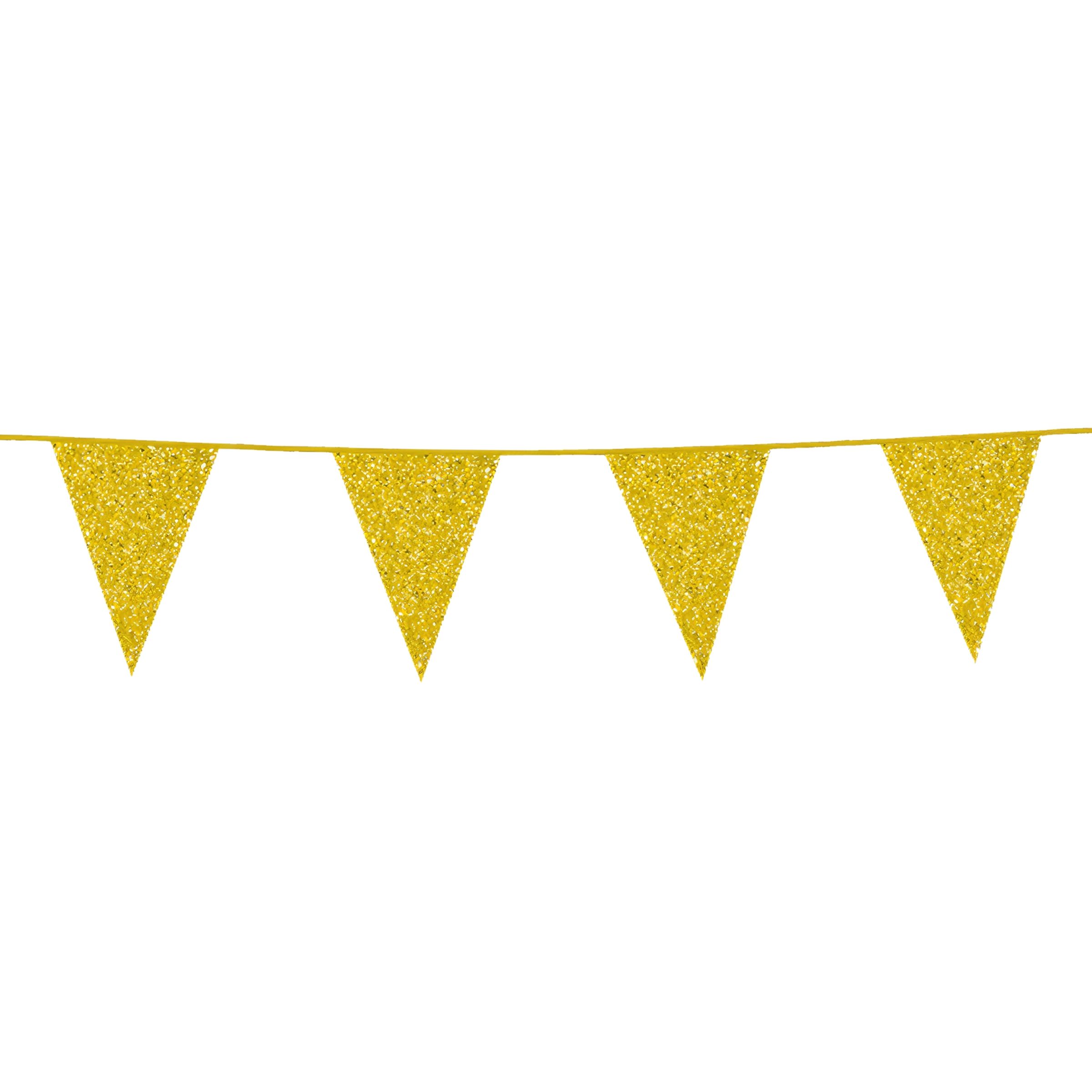 Glitrende guld vimpel banner 6 m.