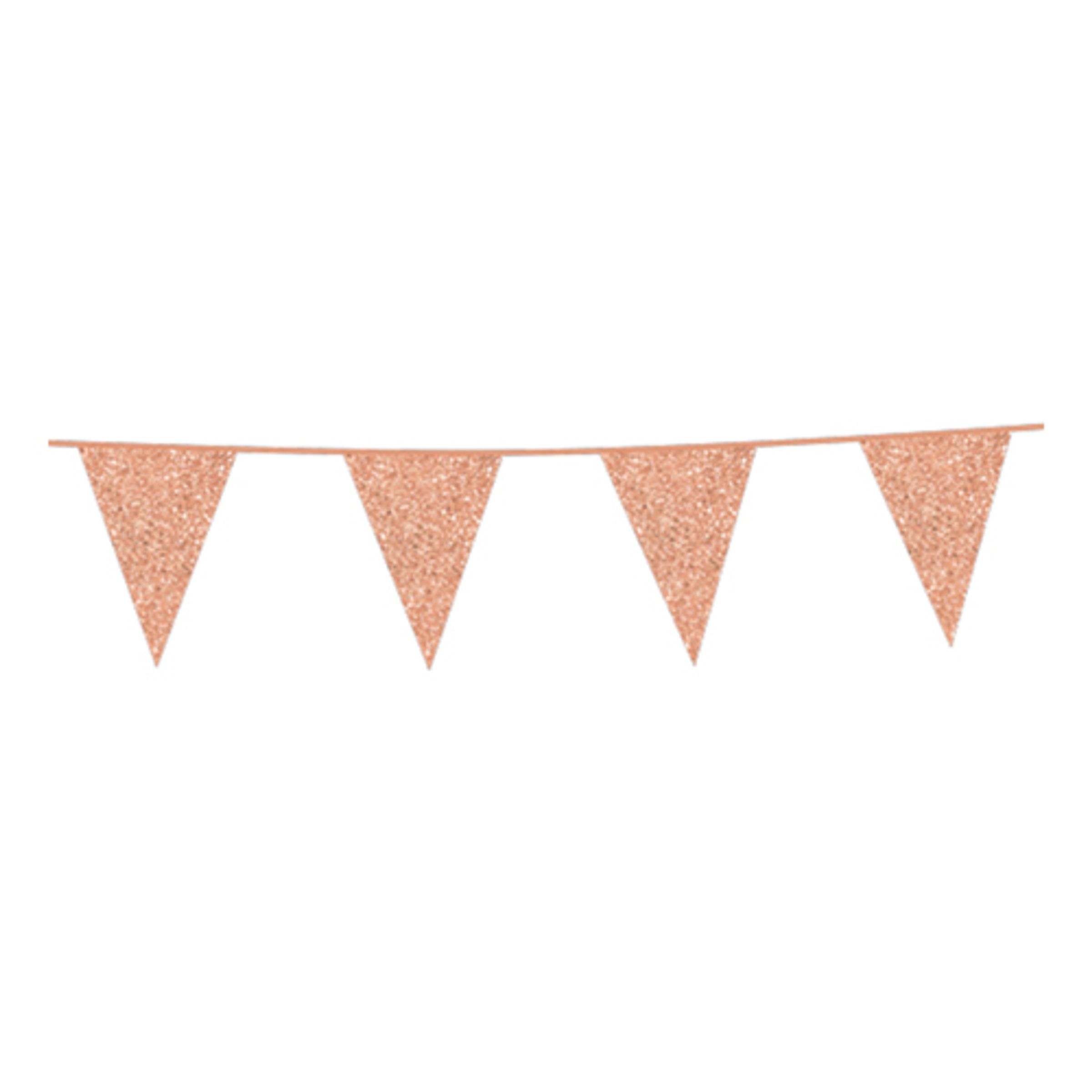 Vimpelgirlang Roséguld Glitter | Hem - Festartiklar - Festdekoration - Girlanger | Pryloteket