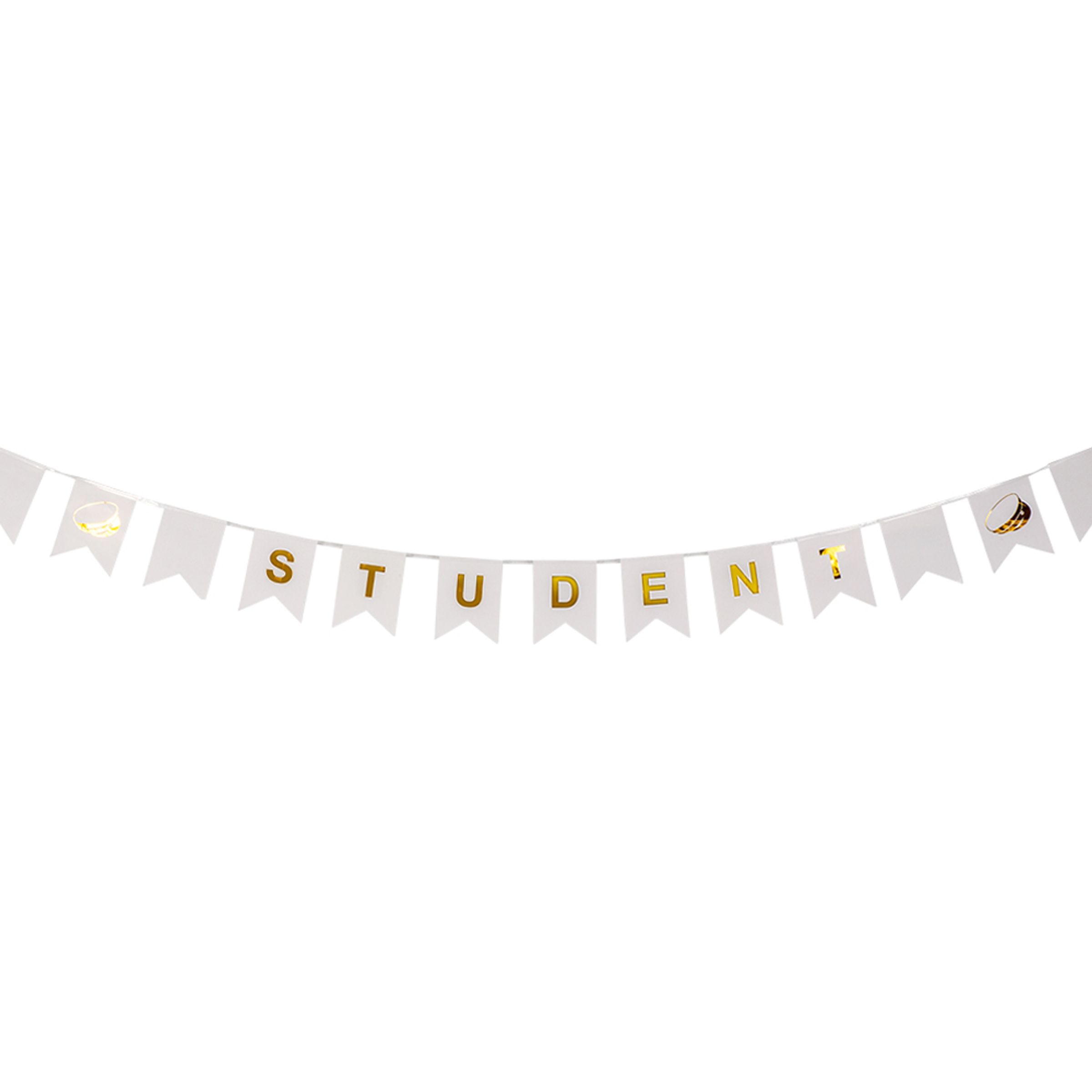 Banner Student 3 meter - Guldmetallic